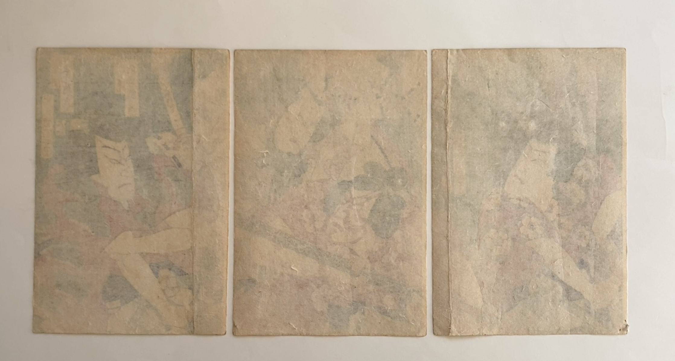 Actors Ôtani Shidô (Ôtani Tomoemon V) as the Ghost (Rei) of Nowaki-hime and Kawarazaki Sanshô (Kawarazaki Gonjûrô I) as Kongô Gorô