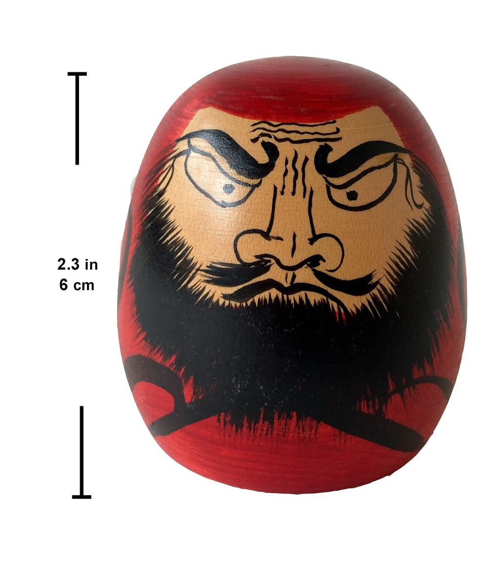 Special Traditional Kokeshi Daruma by Tadao Sato (Size 9,5 cm / 3.7 in)