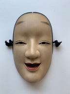 Ko Omote by Ryūgaku  / NOH MASK with Textile Bag and Paulownia box.