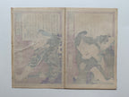 4 diptychs (8 prints) / UKIYO-E WOODBLOK PRINTS (Kunichika, 1870)