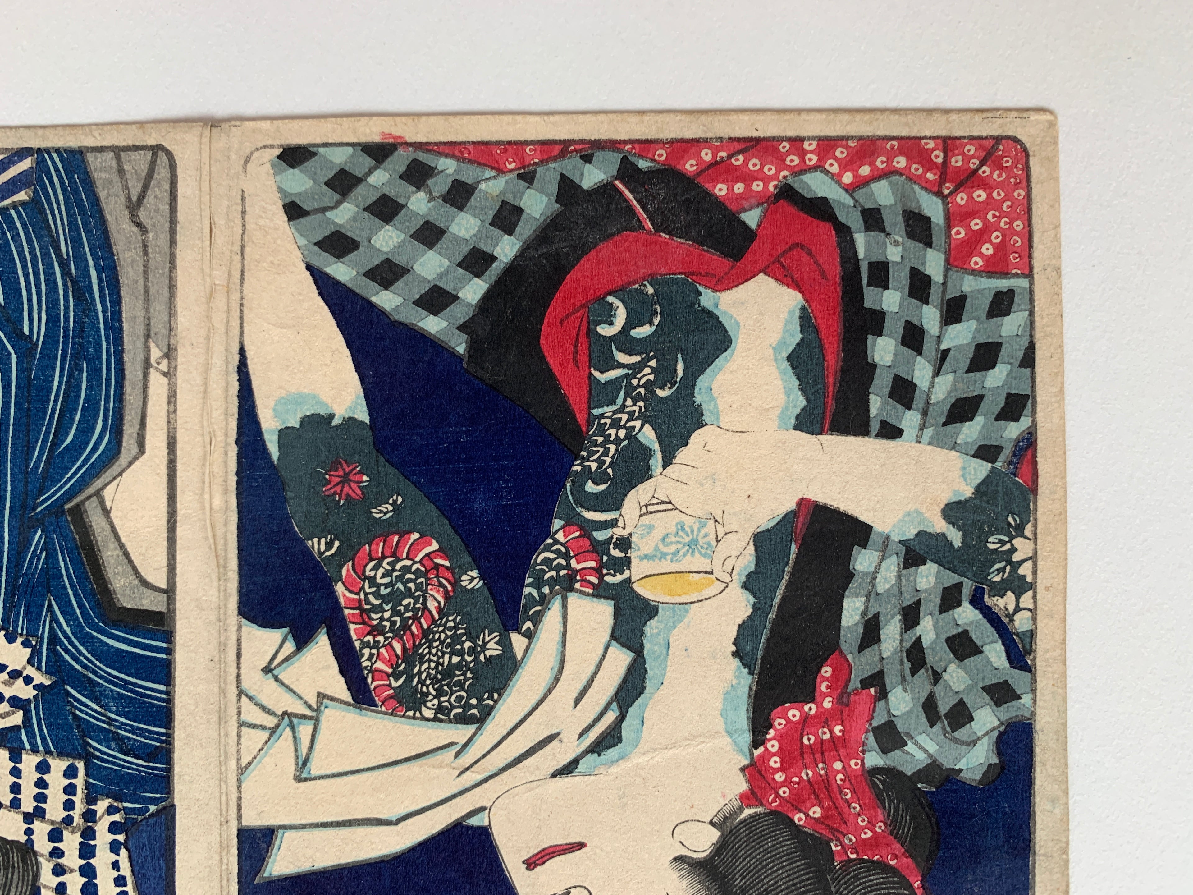 “Onoe Kikugorō / Ten Hitoyoshi Saburō” (Kunichika, 1870)