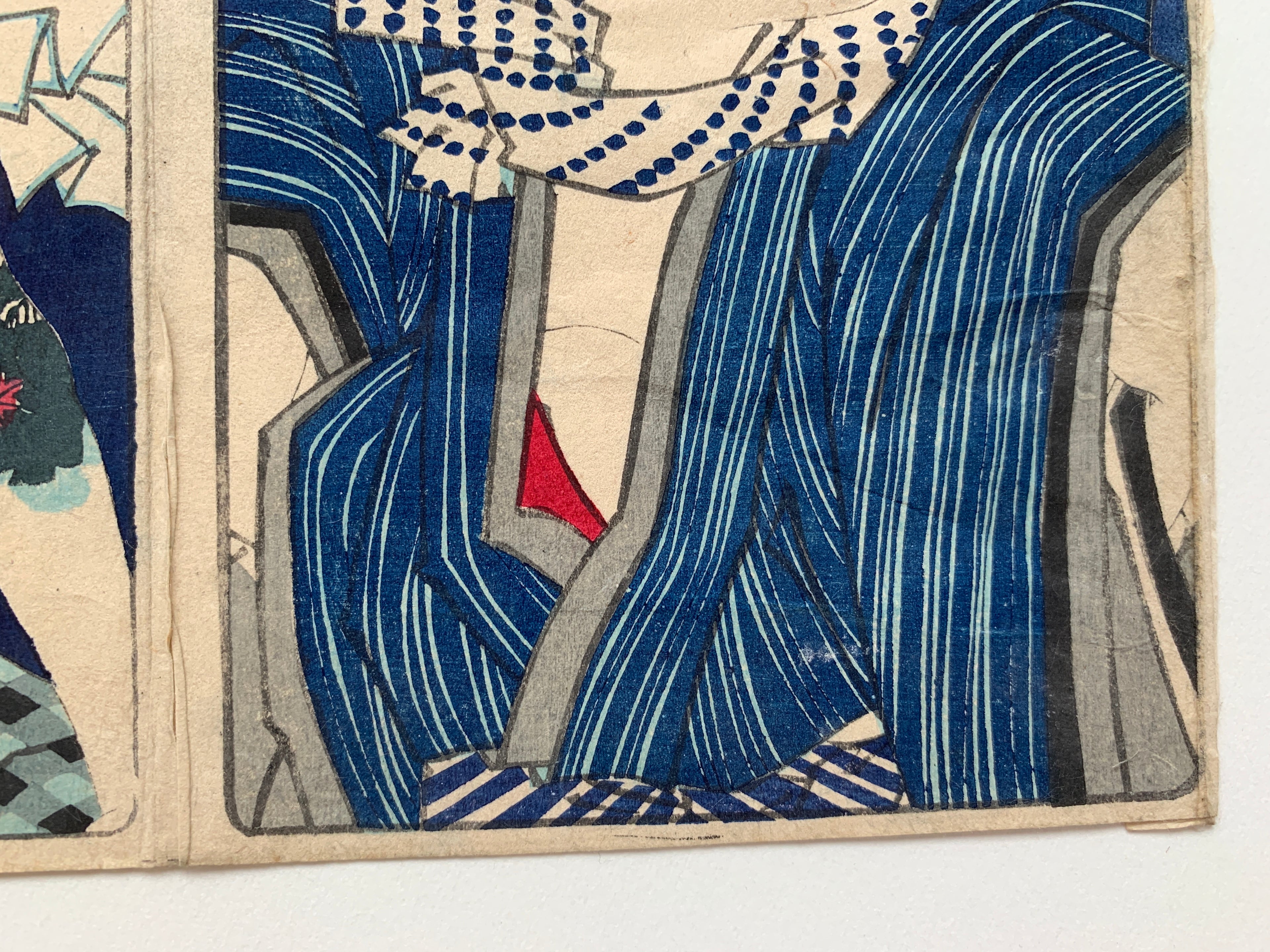 “Onoe Kikugorō / Ten Hitoyoshi Saburō” (Kunichika, 1870)