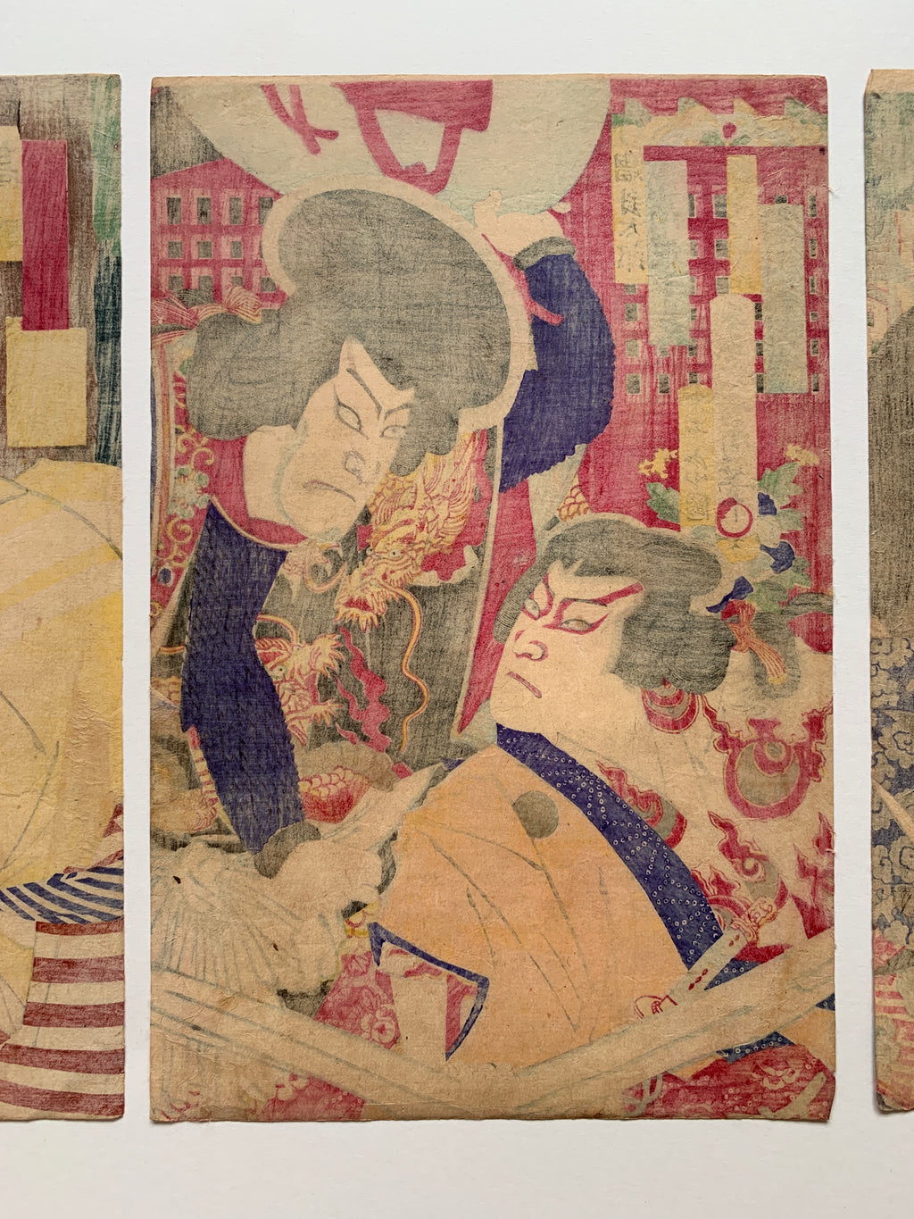 Triptych: “Yoshiysune Senbon-zakura” (Kunichika, 1882)