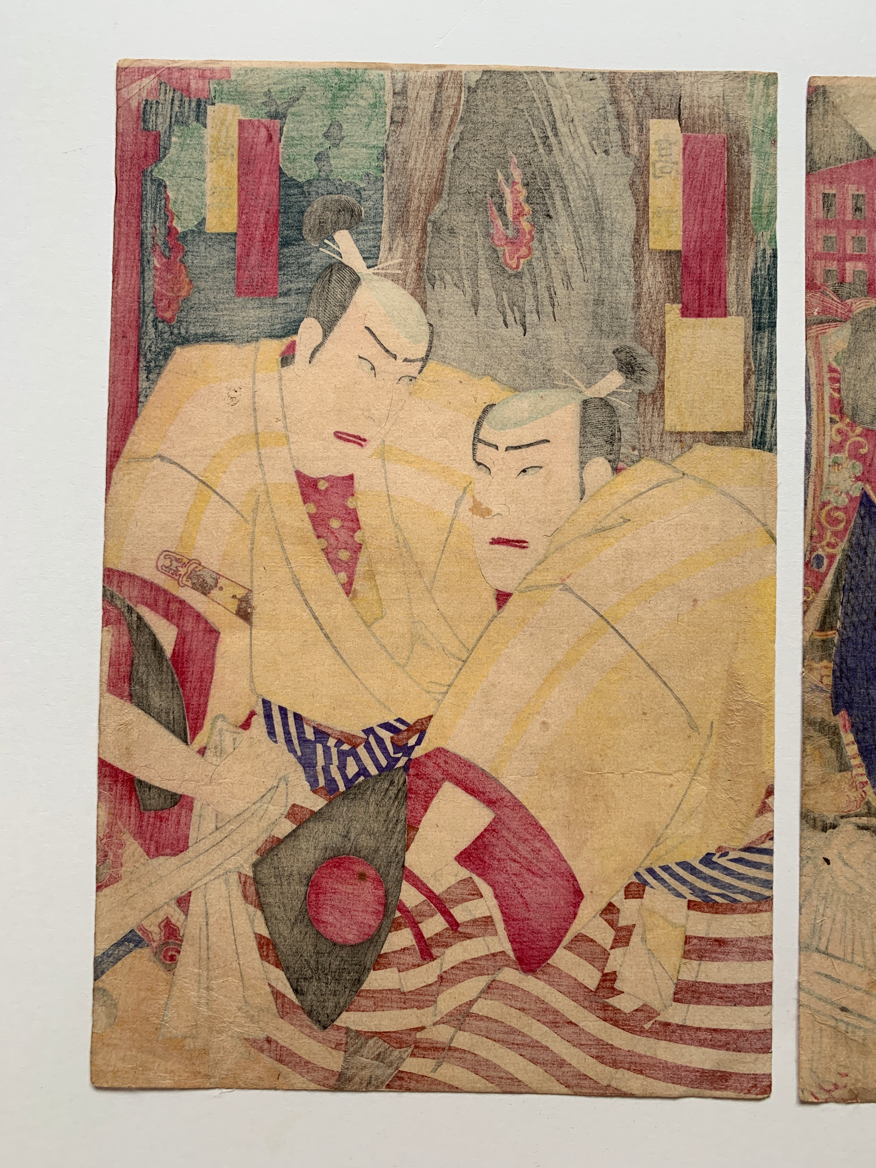 Triptych: “Yoshiysune Senbon-zakura” (Kunichika, 1882)