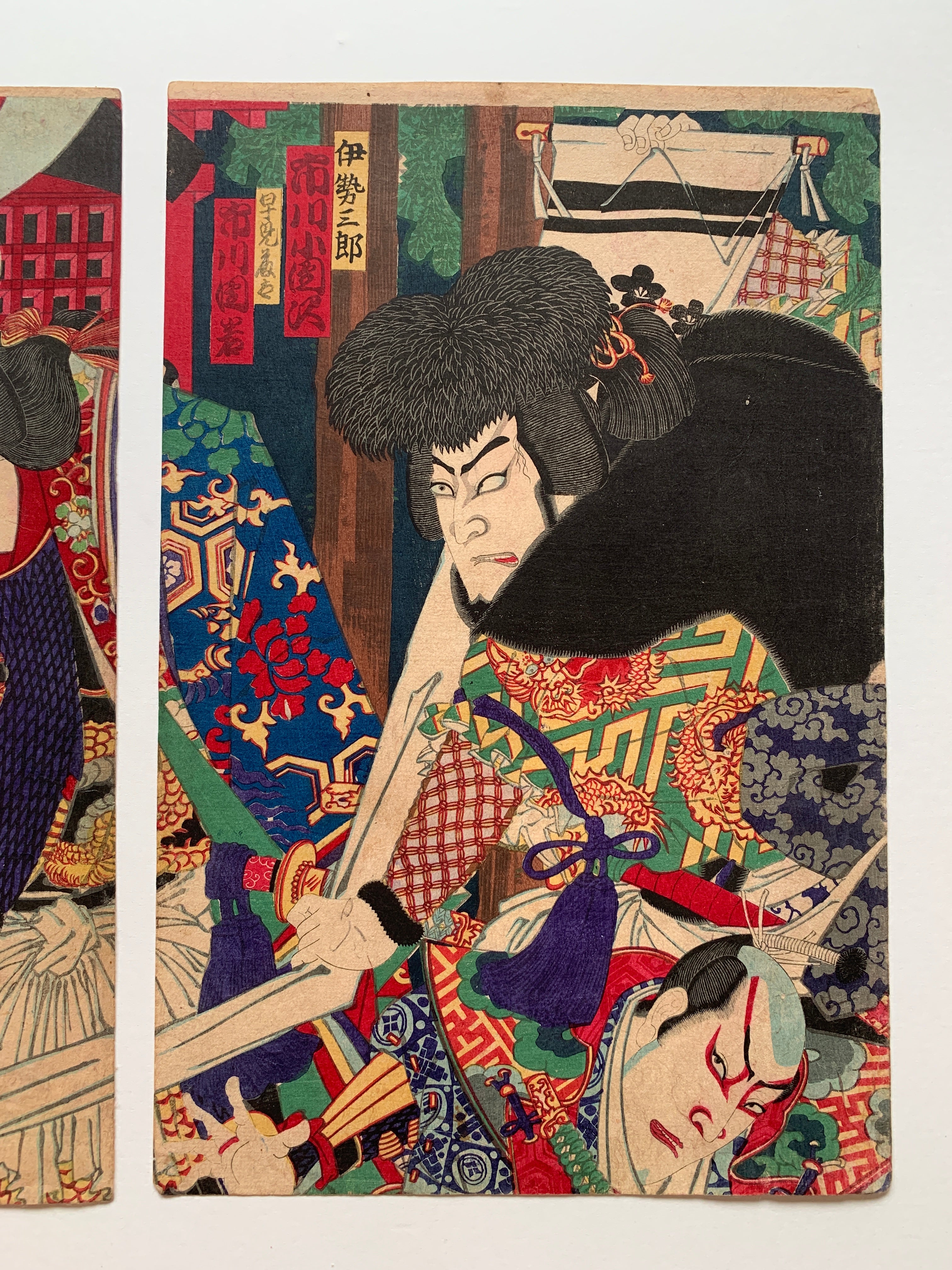 Triptych: “Yoshiysune Senbon-zakura” (Kunichika, 1882)