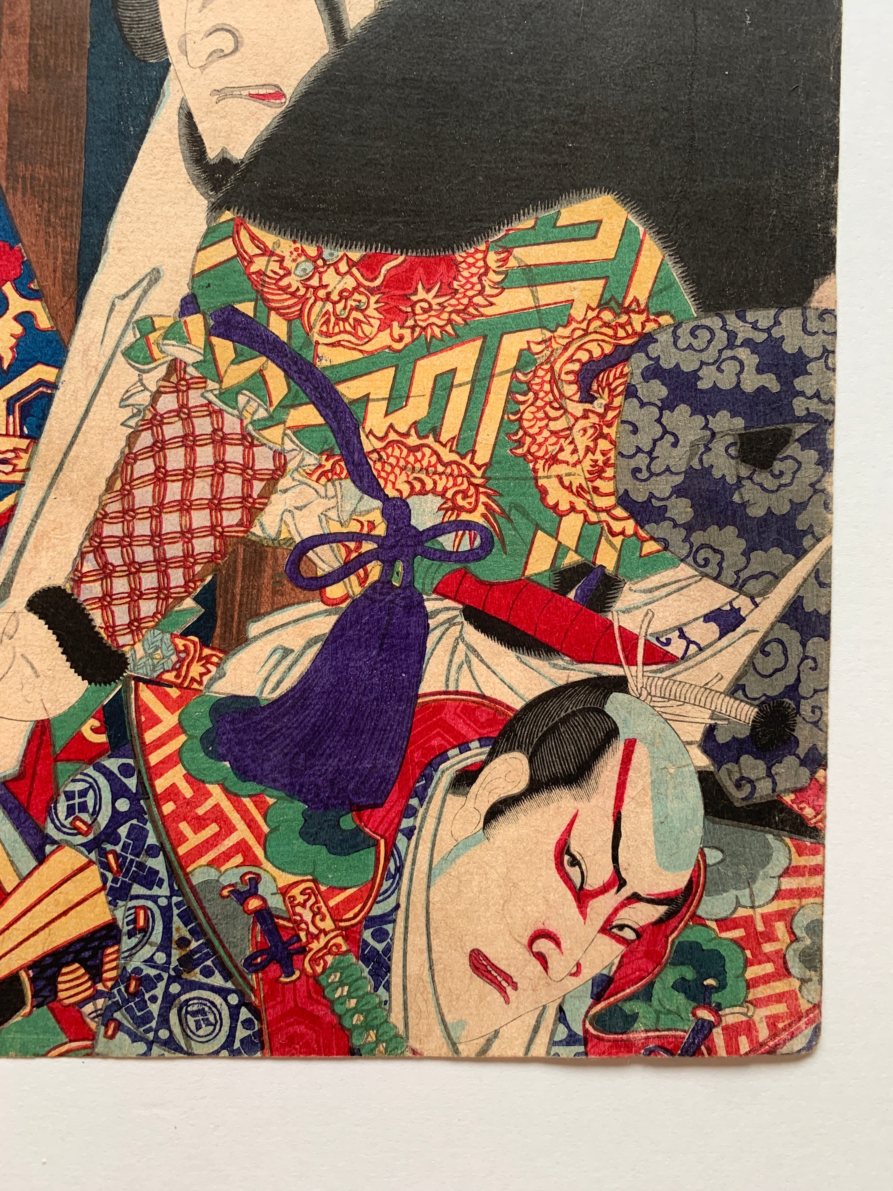 Triptych: “Yoshiysune Senbon-zakura” (Kunichika, 1882)