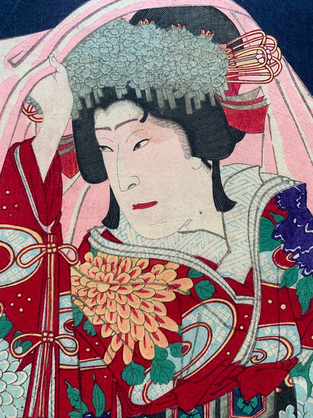 Triptych: “Imoseyama Onna Teikin” (Kunichika, 1883)