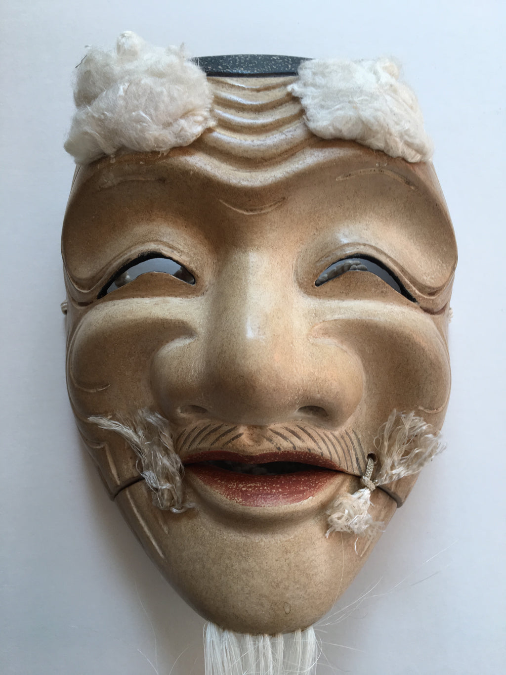 Mask of OKINA by Masahiko Matsumoto. /(with quilted textile bag and a paulownia box)