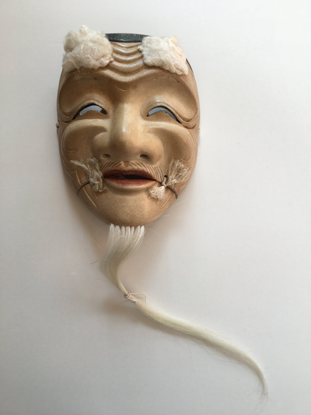 Mask of OKINA by Masahiko Matsumoto. /(with quilted textile bag and a paulownia box)