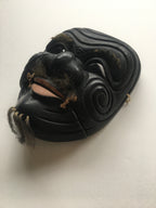 Hand carved wooden Noh Mask "OKINA" (old man)