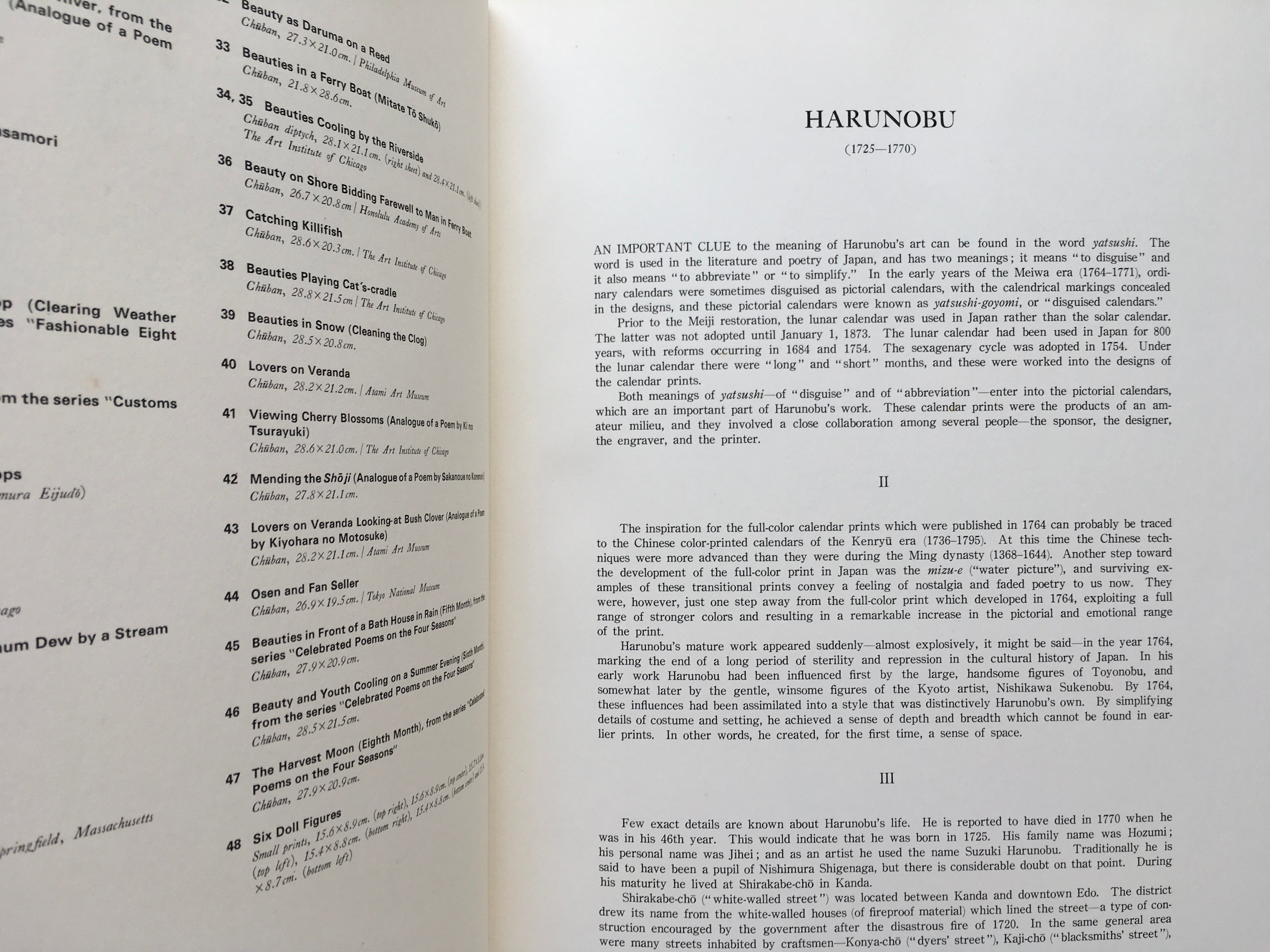 HARUNOBU - Complete Collection Ukiyo-e Print 1 Shueisha Edition