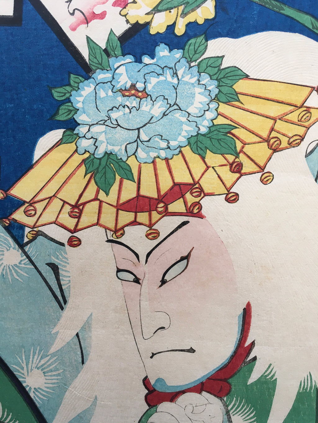 The Syllable Ho: Actor Nakamura Shikan IV as a Lion in Peonies at the Stone Bridge (Botan ni Shakkyô), from the series Alphabet Proverbs for Actors (Haiyû iroha tatoe) (Kunichika, 1867)