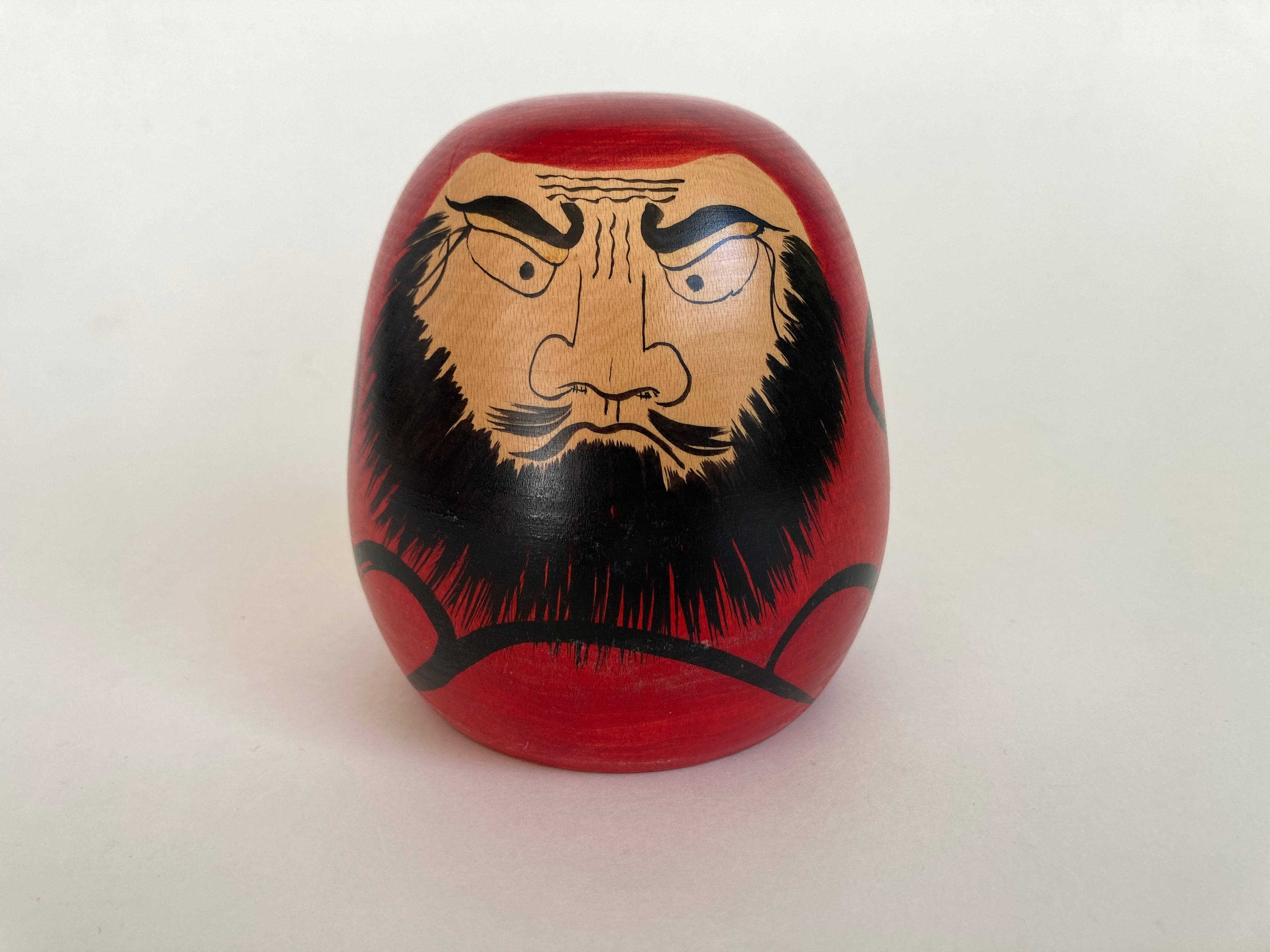 Special Traditional Kokeshi Daruma by Tadao Sato (Size 9,5 cm / 3.7 in)