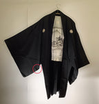 Vintage Black Silk Haori Kimono