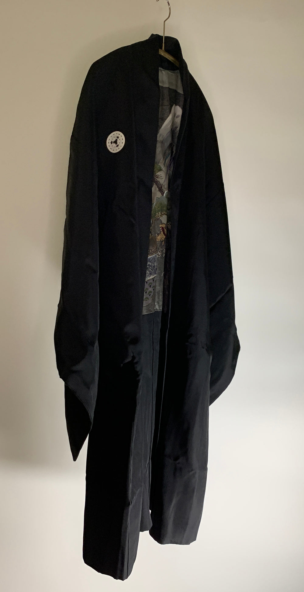 Vintage Black Fuji Silk Haori Kimono