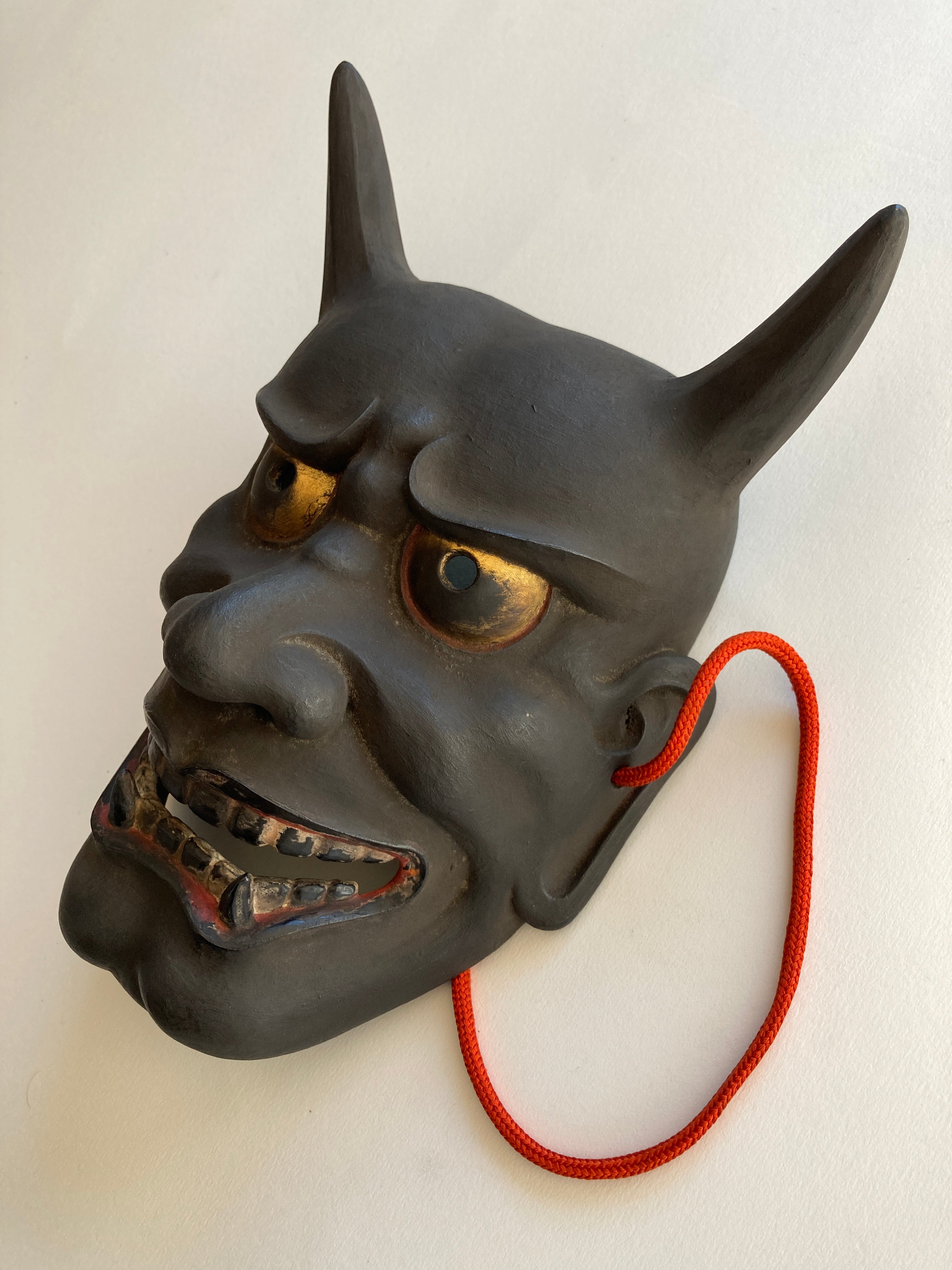 HANNYA by “Arakou”. (Carved in wood, with Pawlonia Box, Silk Bag and Handwritten Certificated).
