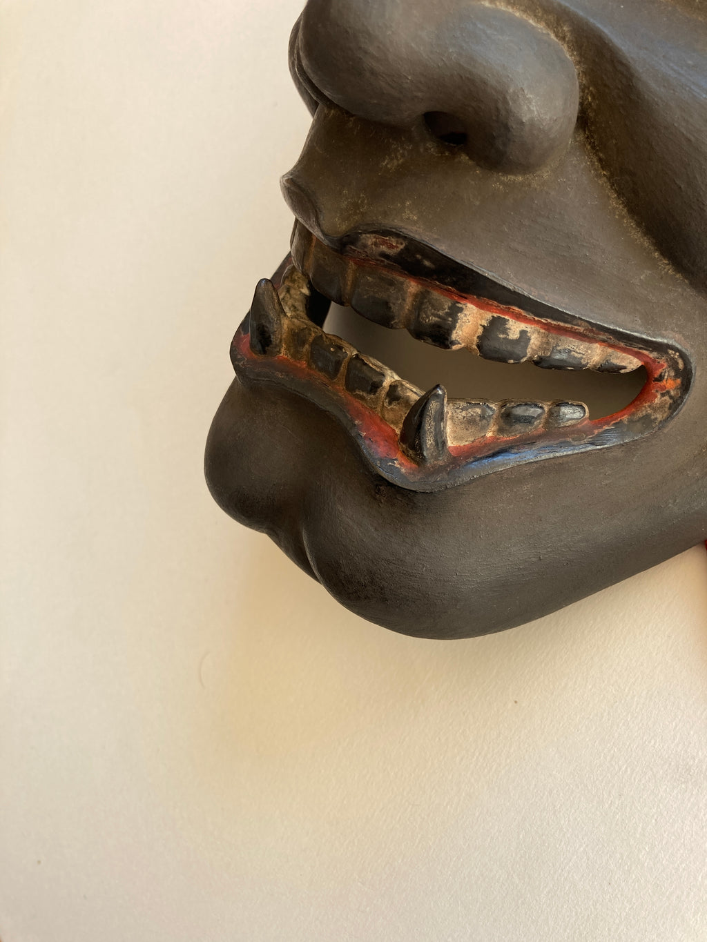 HANNYA by “Arakou”. (Carved in wood, with Pawlonia Box, Silk Bag and Handwritten Certificated).