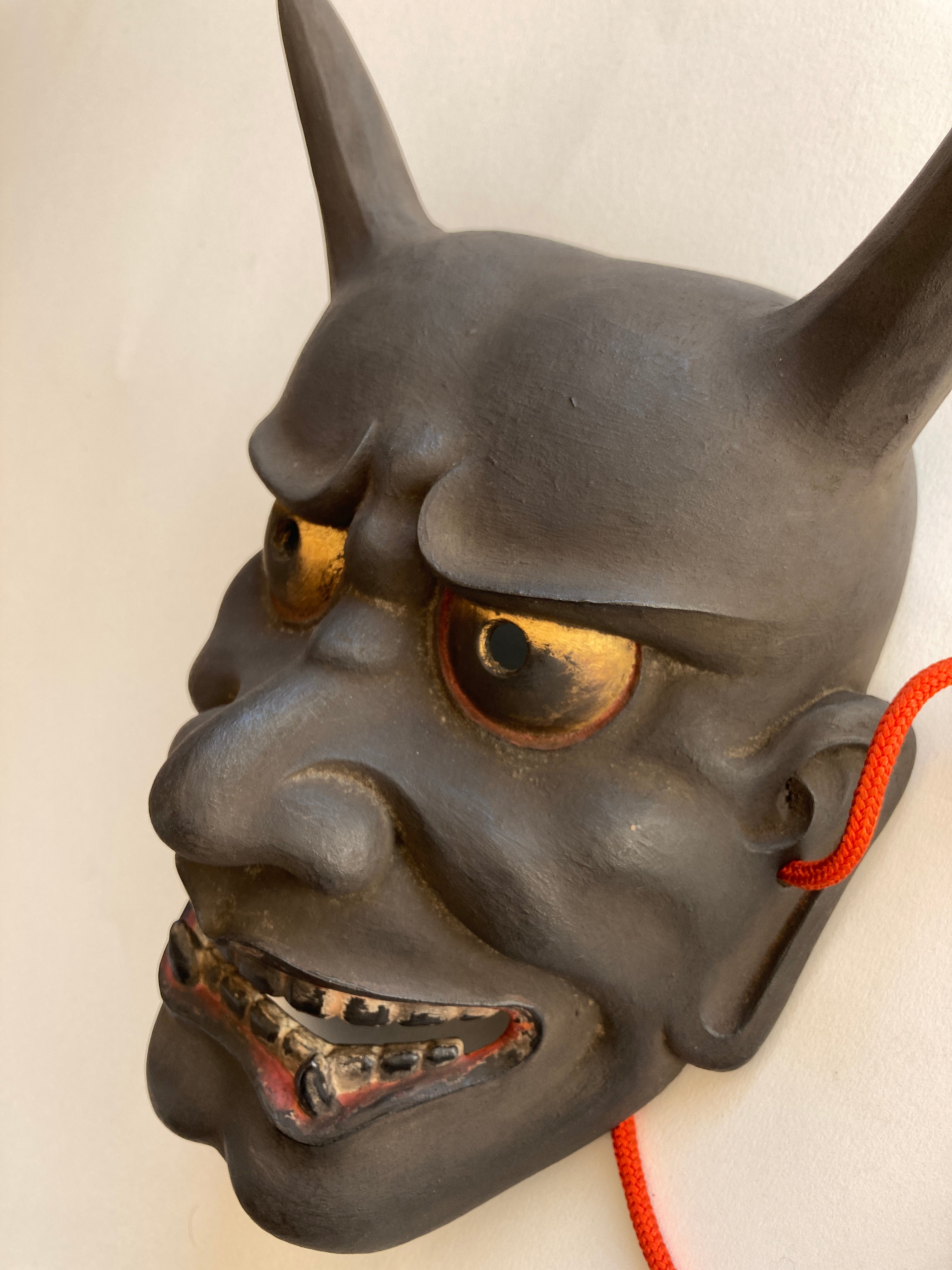 HANNYA by “Arakou”. (Carved in wood, with Pawlonia Box, Silk Bag and Handwritten Certificated).