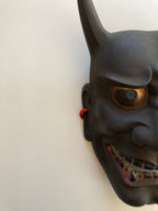 HANNYA by “Arakou”. (Carved in wood, with Pawlonia Box, Silk Bag and Handwritten Certificated).