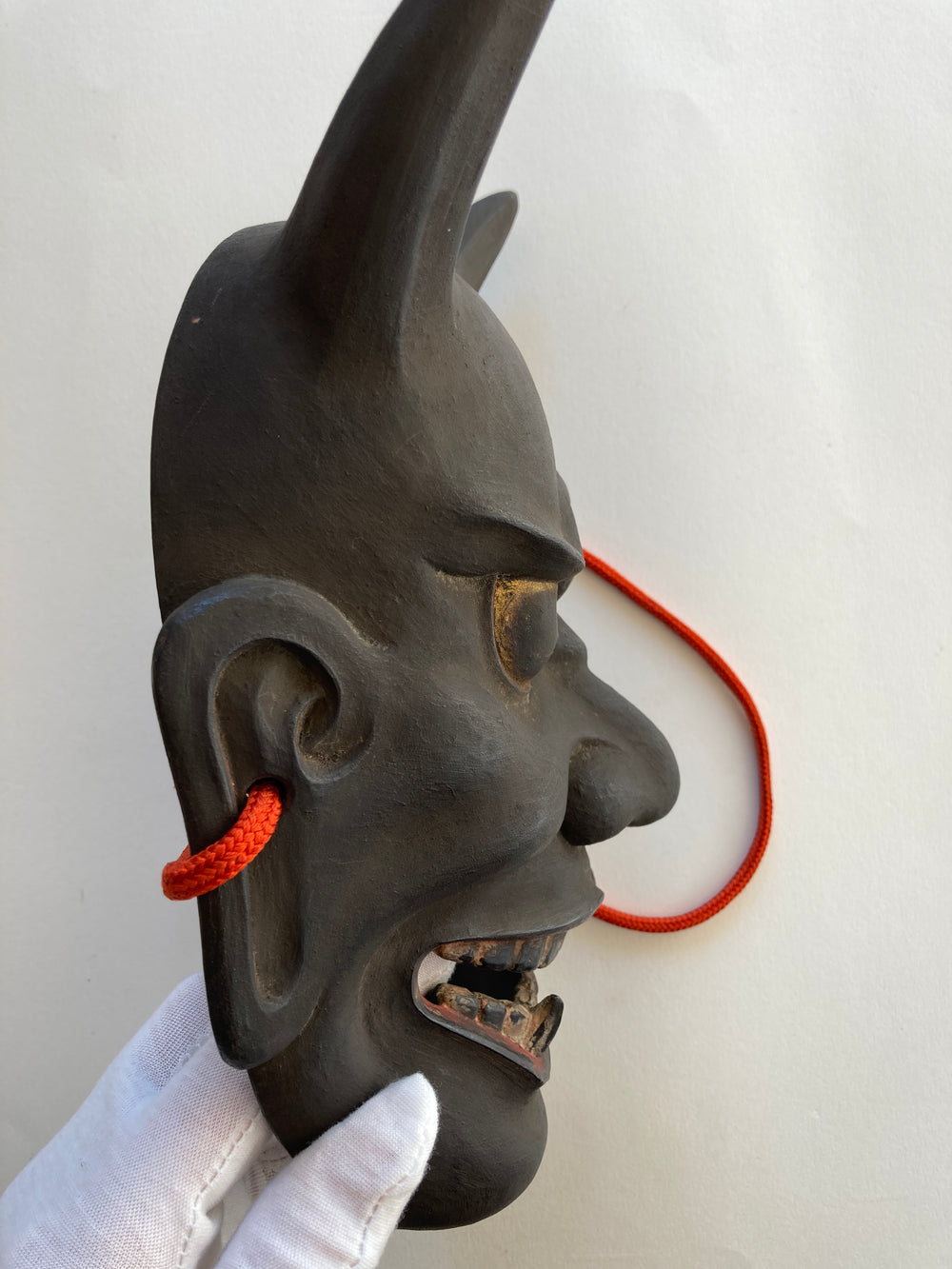 HANNYA by “Arakou”. (Carved in wood, with Pawlonia Box, Silk Bag and Handwritten Certificated).