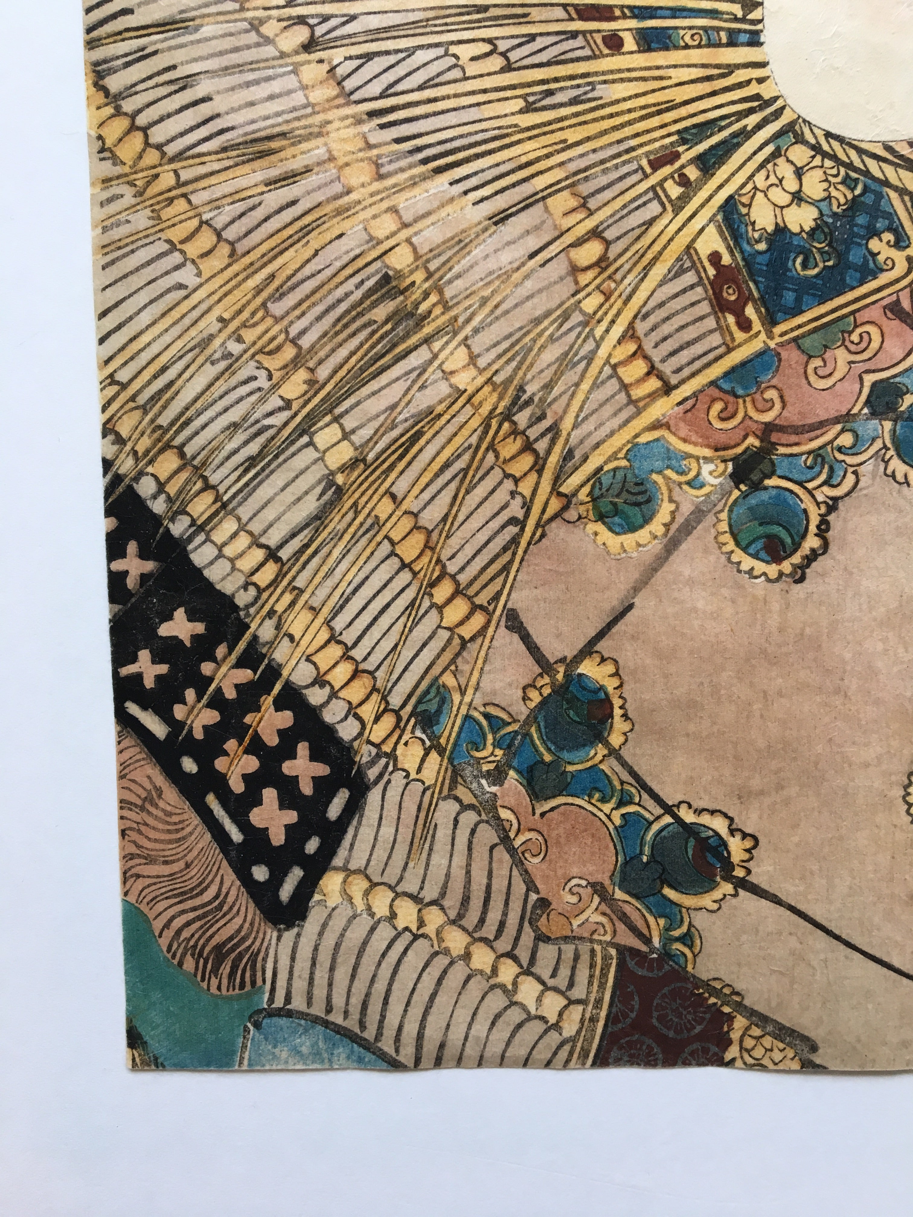 Actor Suketakaya Takasuke III (Sawamura Chôjûrô V) as Satomi Yoshizane. (Kunisada II, 1852)