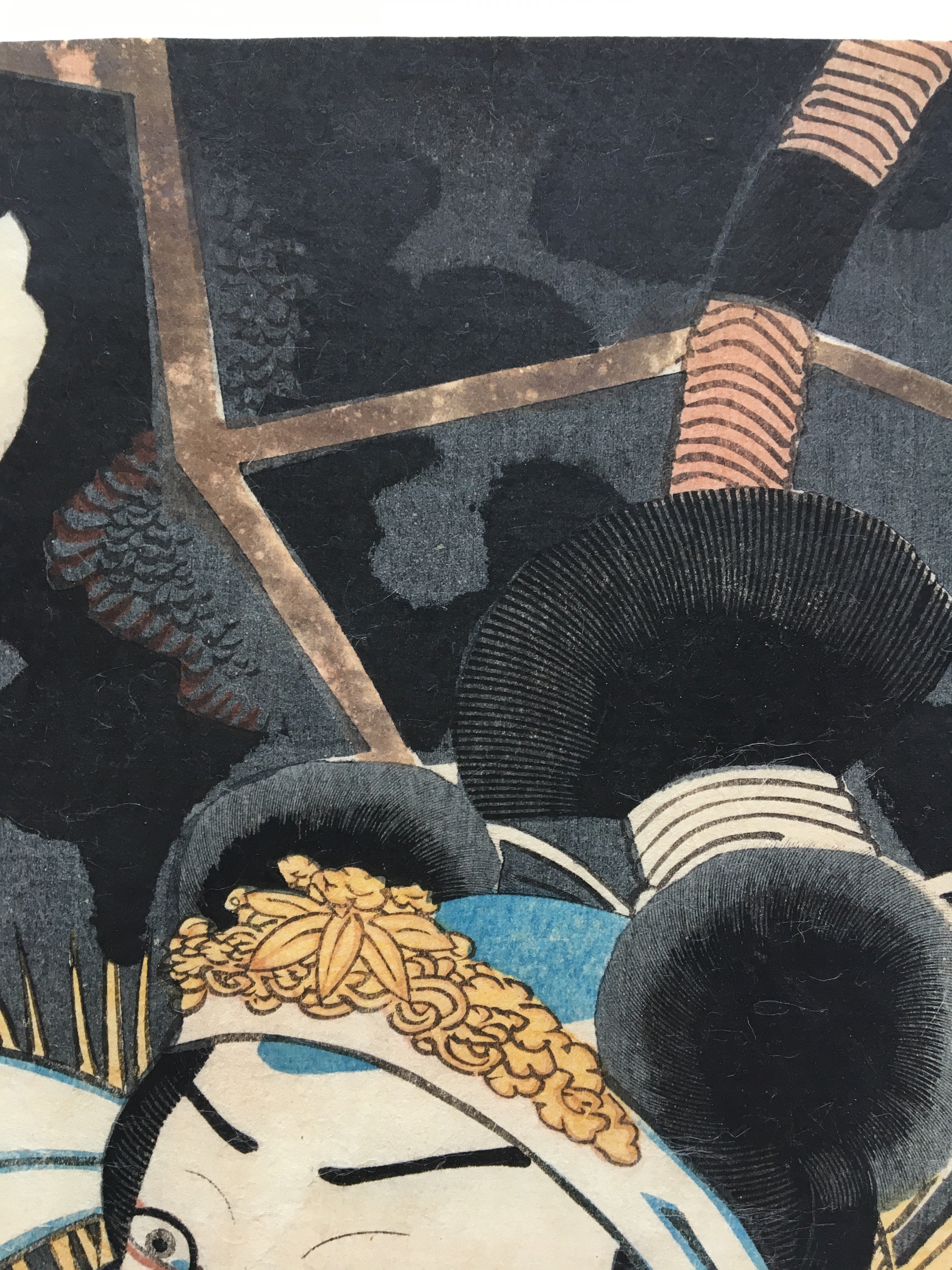 Actor Suketakaya Takasuke III (Sawamura Chôjûrô V) as Satomi Yoshizane. (Kunisada II, 1852)