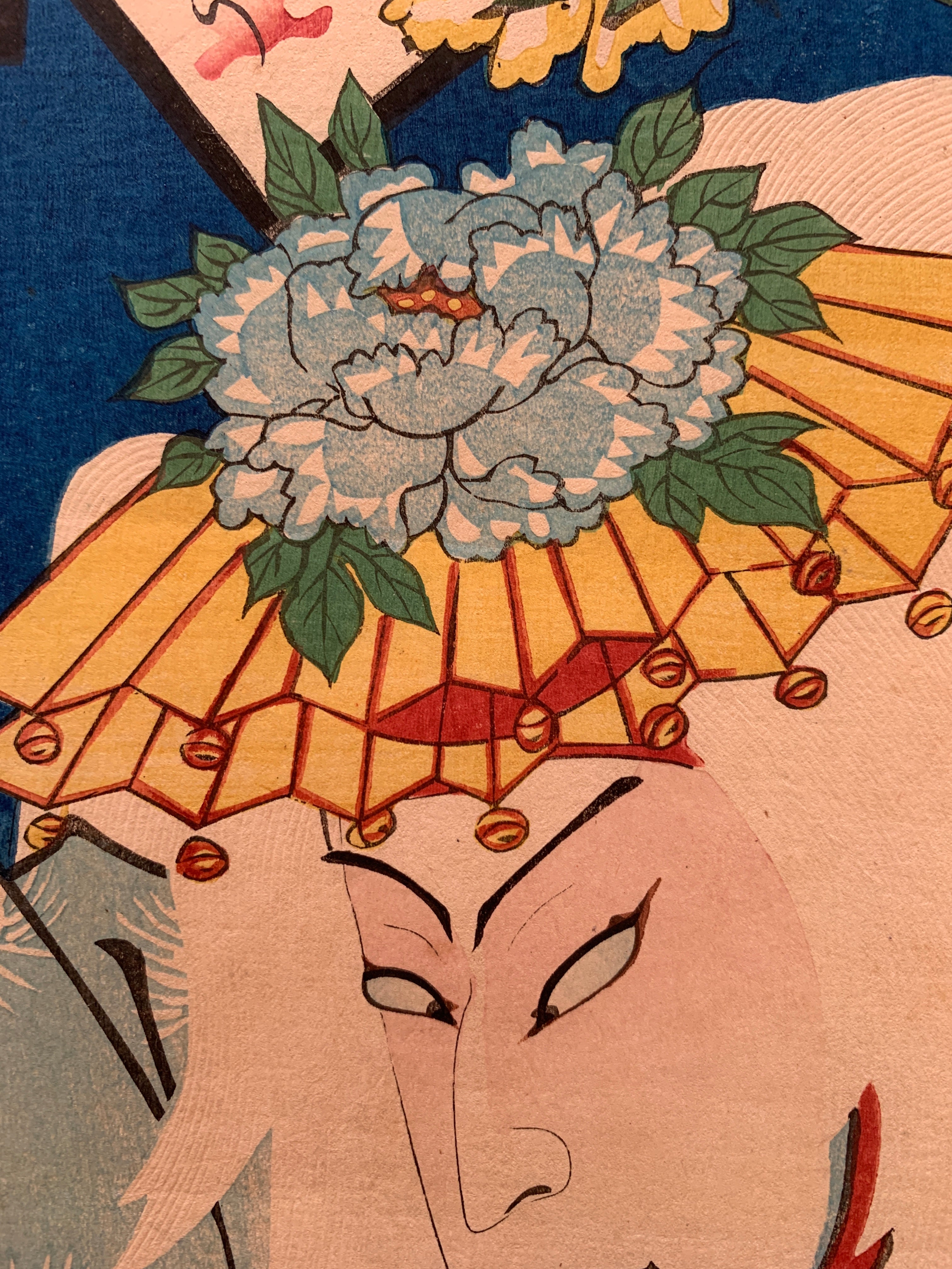 The Syllable Ho: Actor Nakamura Shikan IV as a Lion in Peonies at the Stone Bridge (Botan ni Shakkyô), from the series Alphabet Proverbs for Actors (Haiyû iroha tatoe) (Kunichika, 1867)