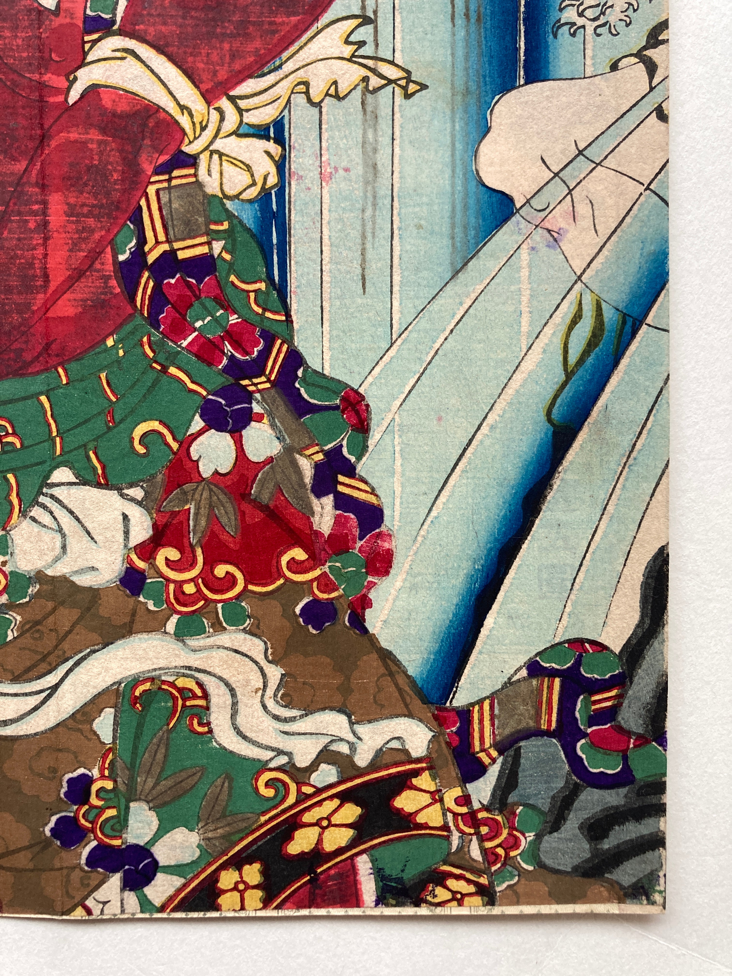 Buddhist guardian deity by Nakamura Shikan VIII (Kunichika, 1883)