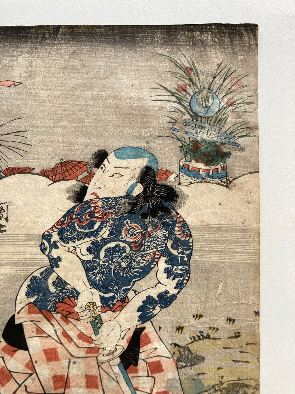 Arashi Kanjûrô I as Mikawaya Giheiji  (Kunisada, 1831)