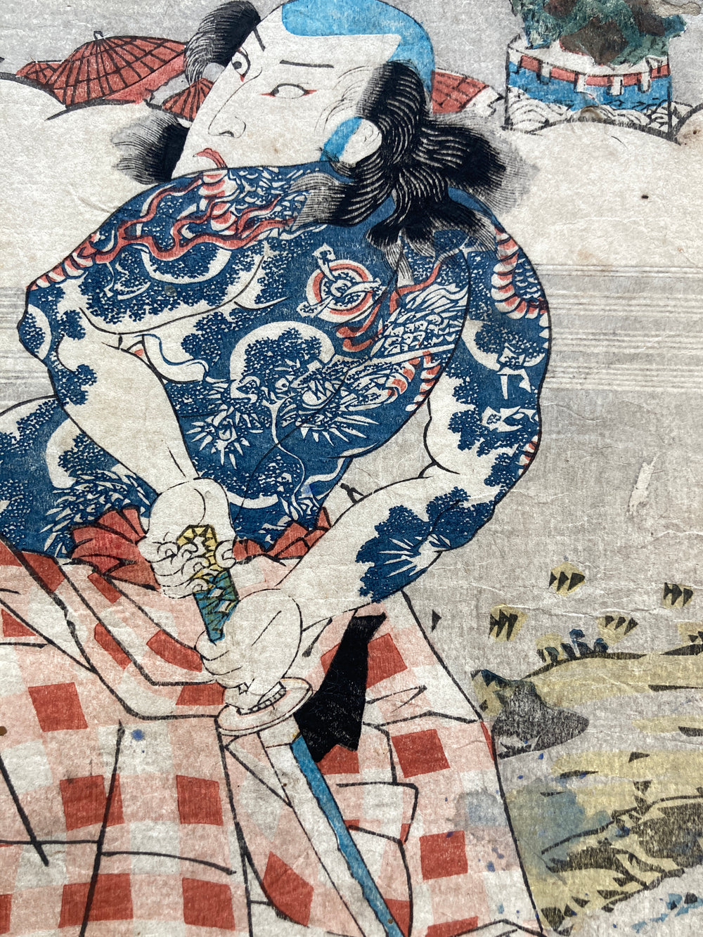 Arashi Kanjûrô I as Mikawaya Giheiji  (Kunisada, 1831)