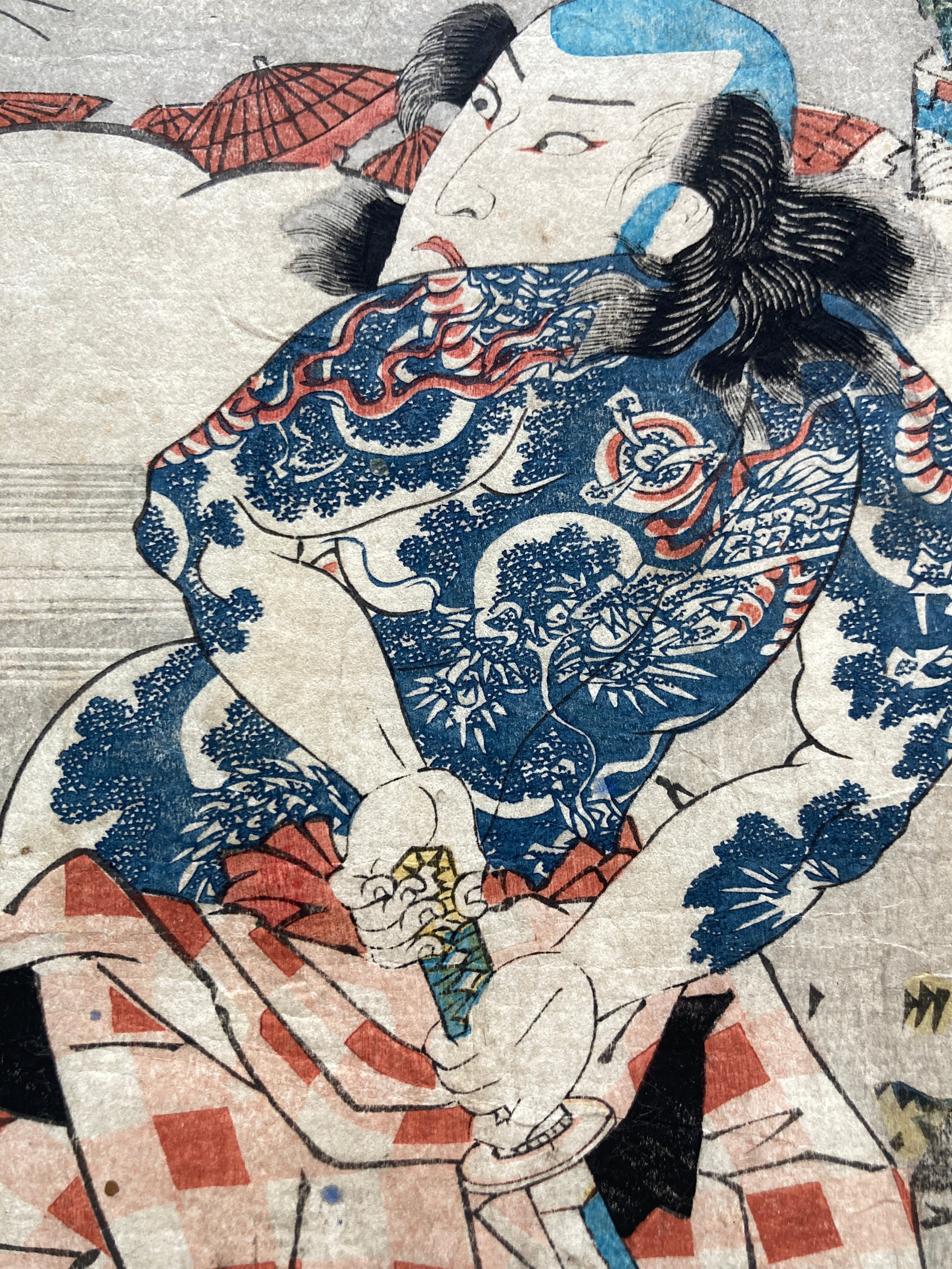 Arashi Kanjûrô I as Mikawaya Giheiji  (Kunisada, 1831)