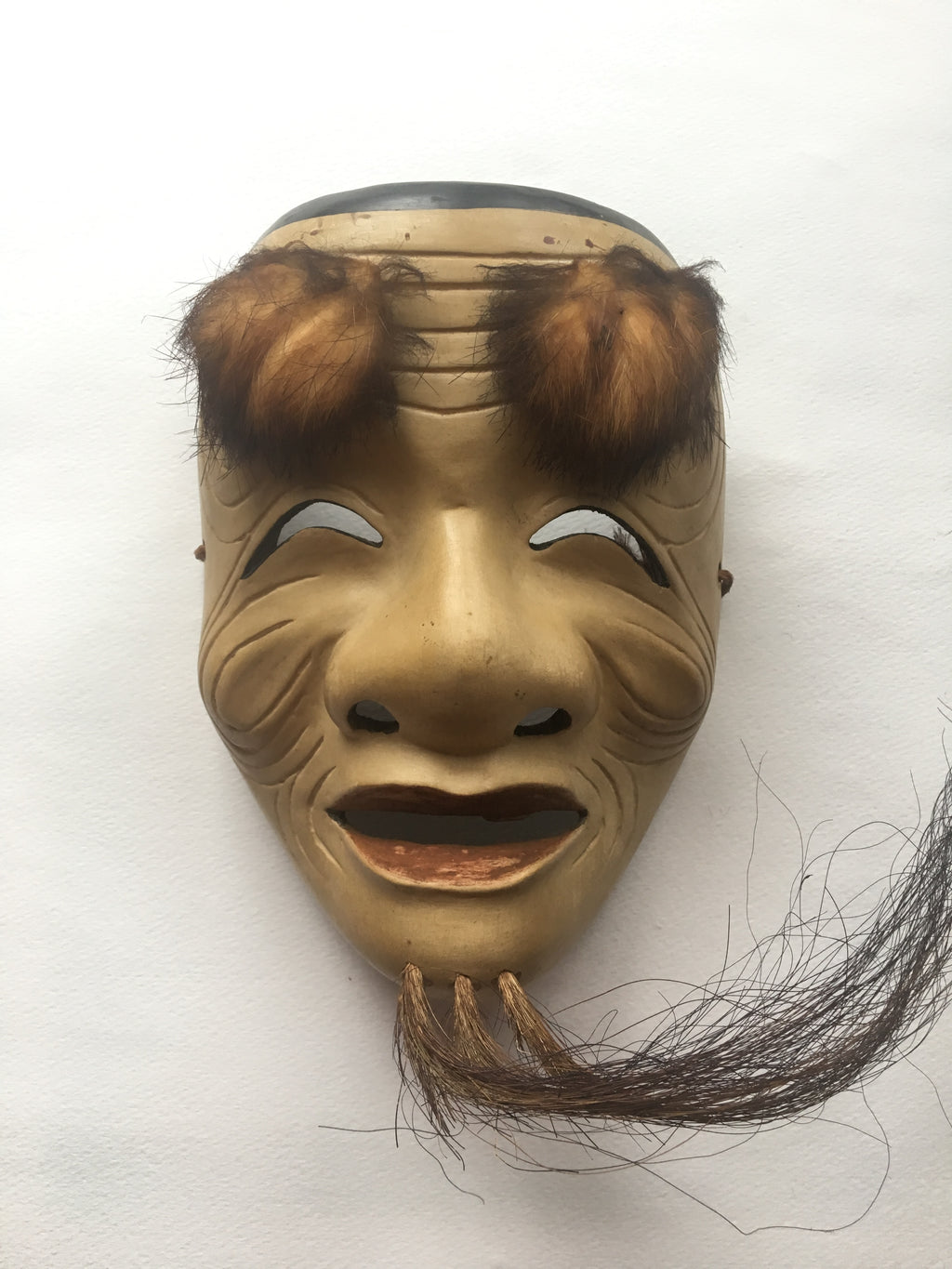 OKINA (old man) / Noh Mask by Enkei (with a paulownia box)