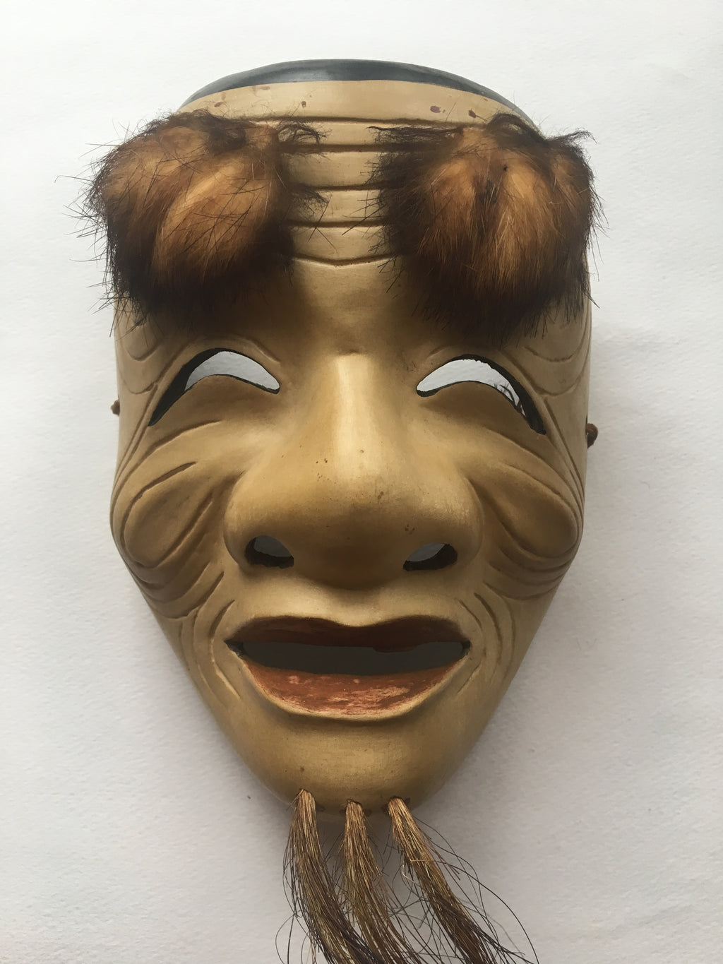 OKINA (old man) / Noh Mask by Enkei (with a paulownia box)