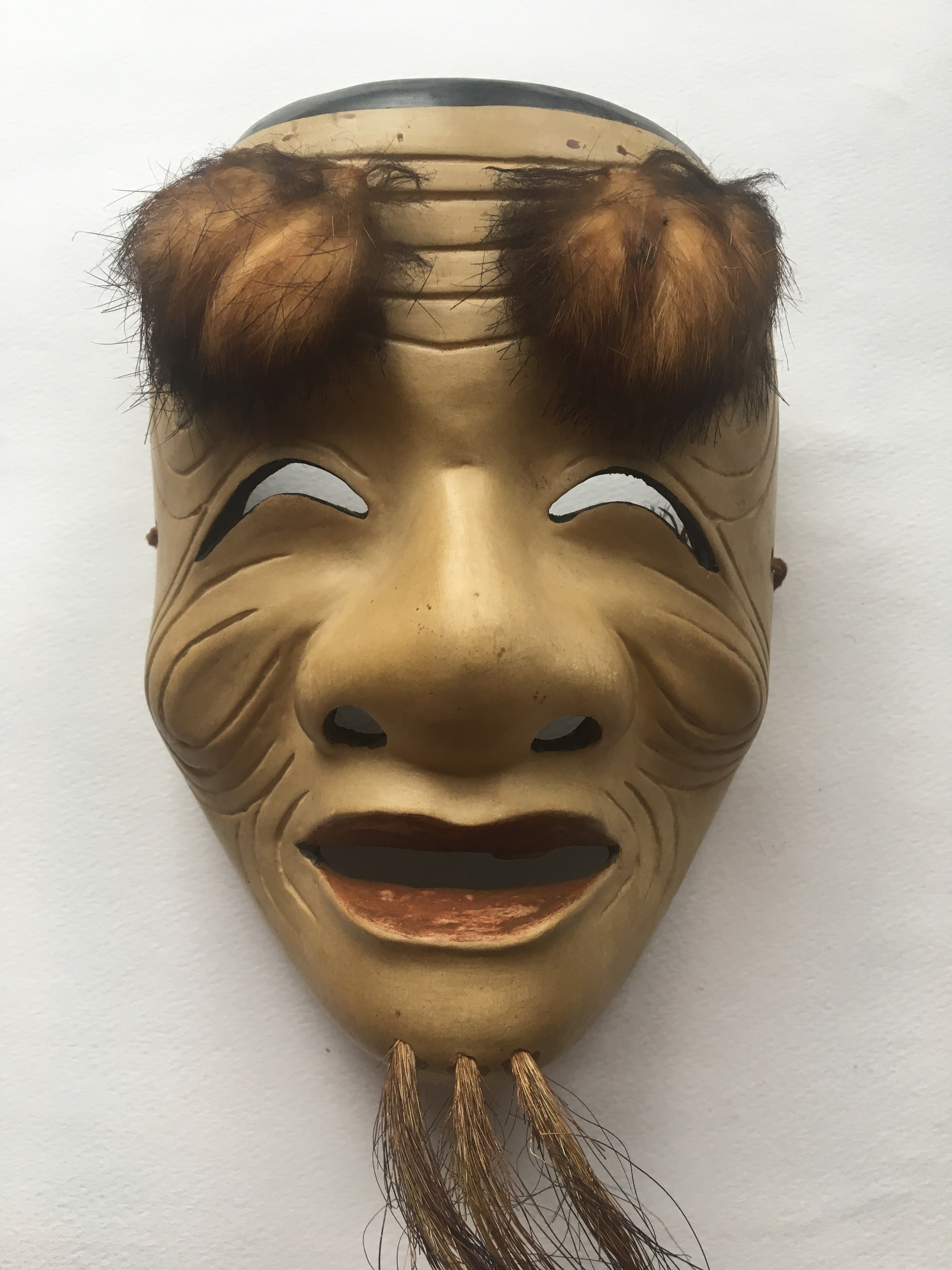 OKINA (old man) / Noh Mask by Enkei (with a paulownia box)