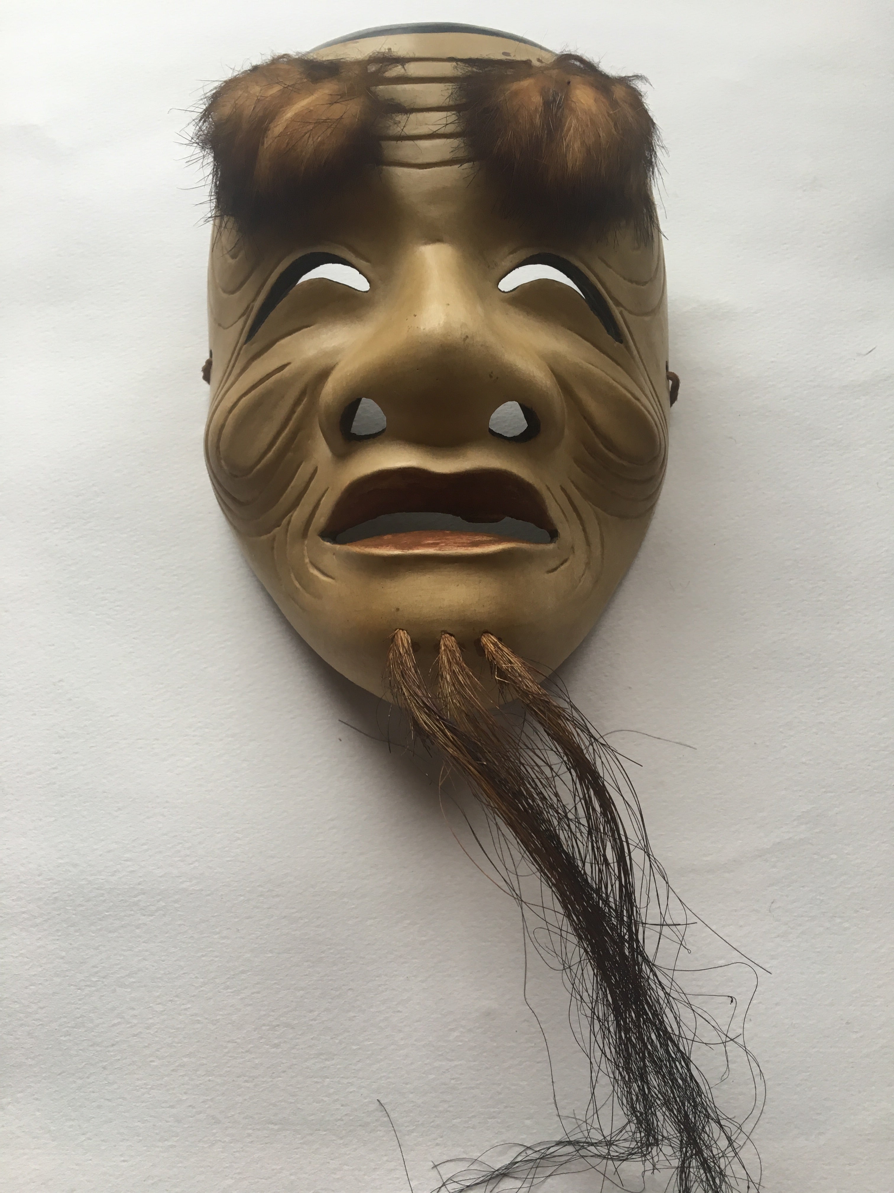 OKINA (old man) / Noh Mask by Enkei (with a paulownia box)