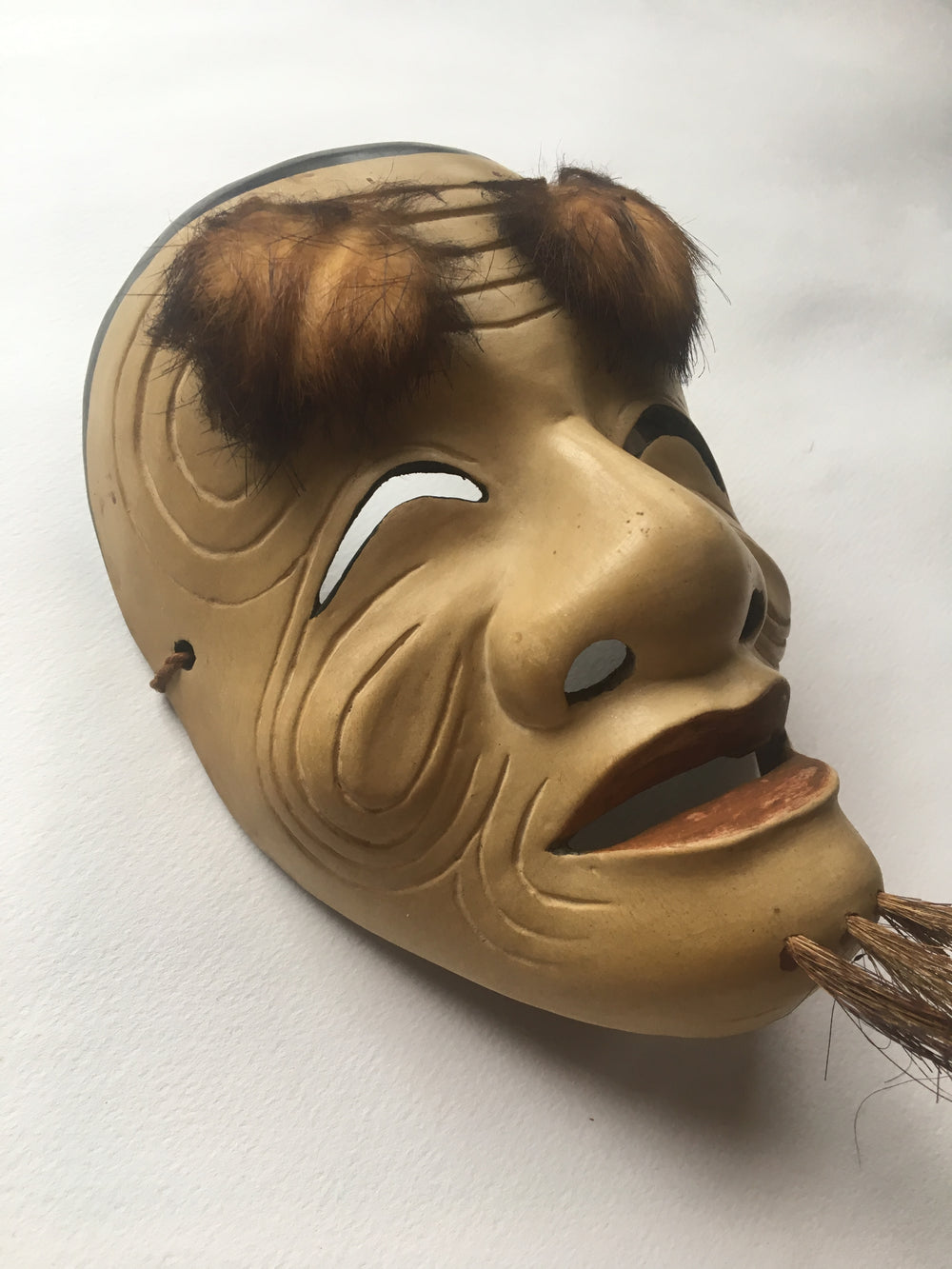 OKINA (old man) / Noh Mask by Enkei (with a paulownia box)