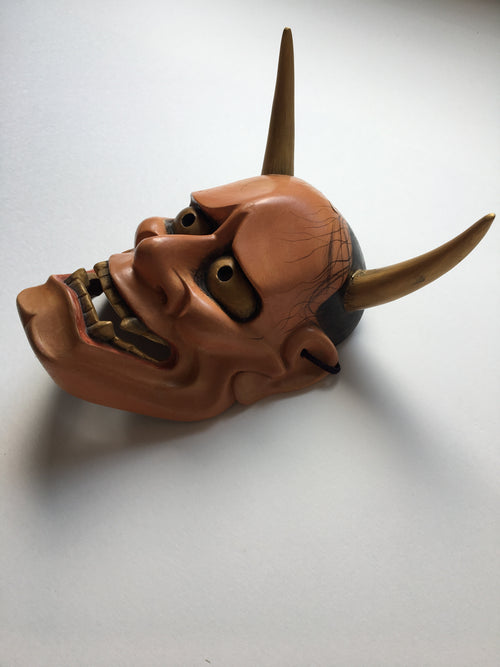 Hannya carved in wood with Paulownia Box.