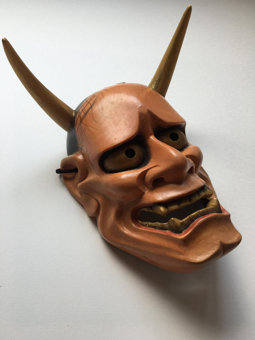 Hannya carved in wood with Paulownia Box.