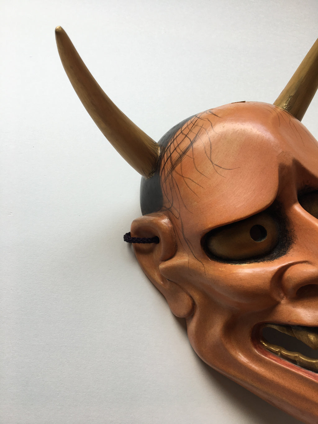 Hannya carved in wood with Paulownia Box.