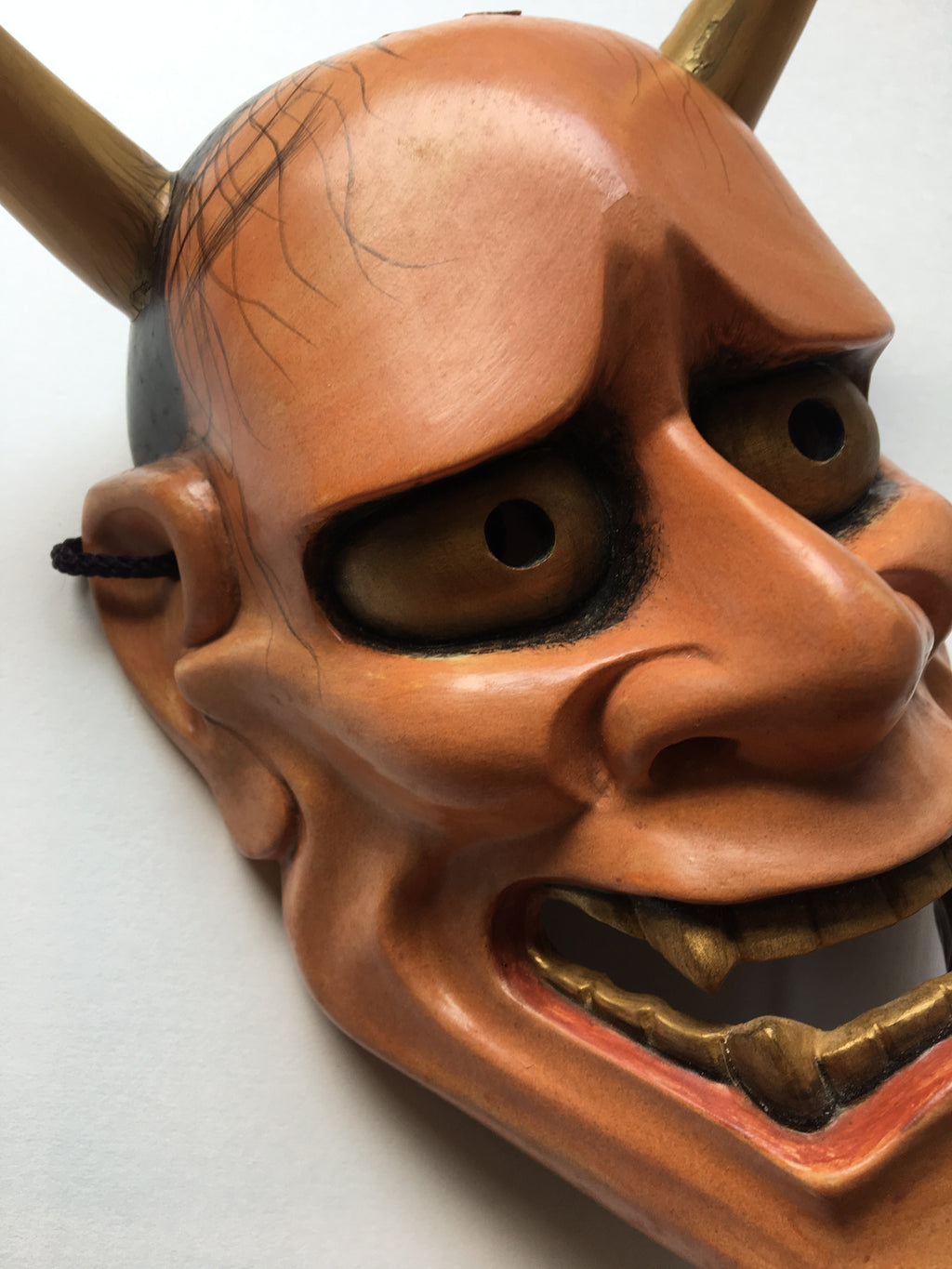 Hannya carved in wood with Paulownia Box.