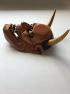 Hannya carved in wood with Paulownia Box.