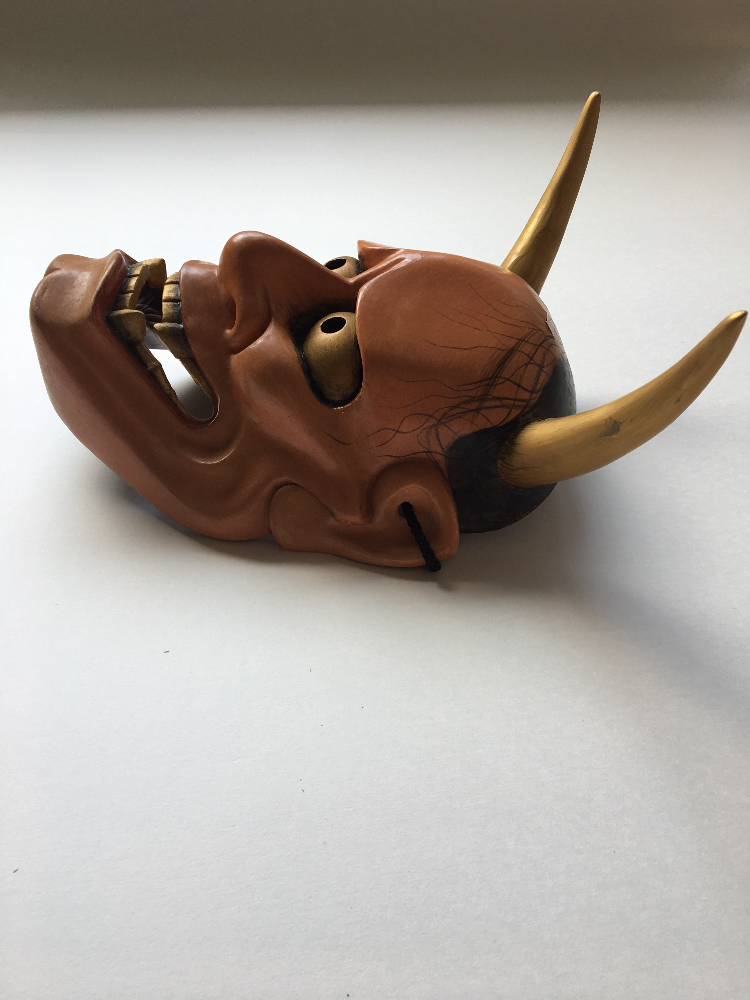 Hannya carved in wood with Paulownia Box.