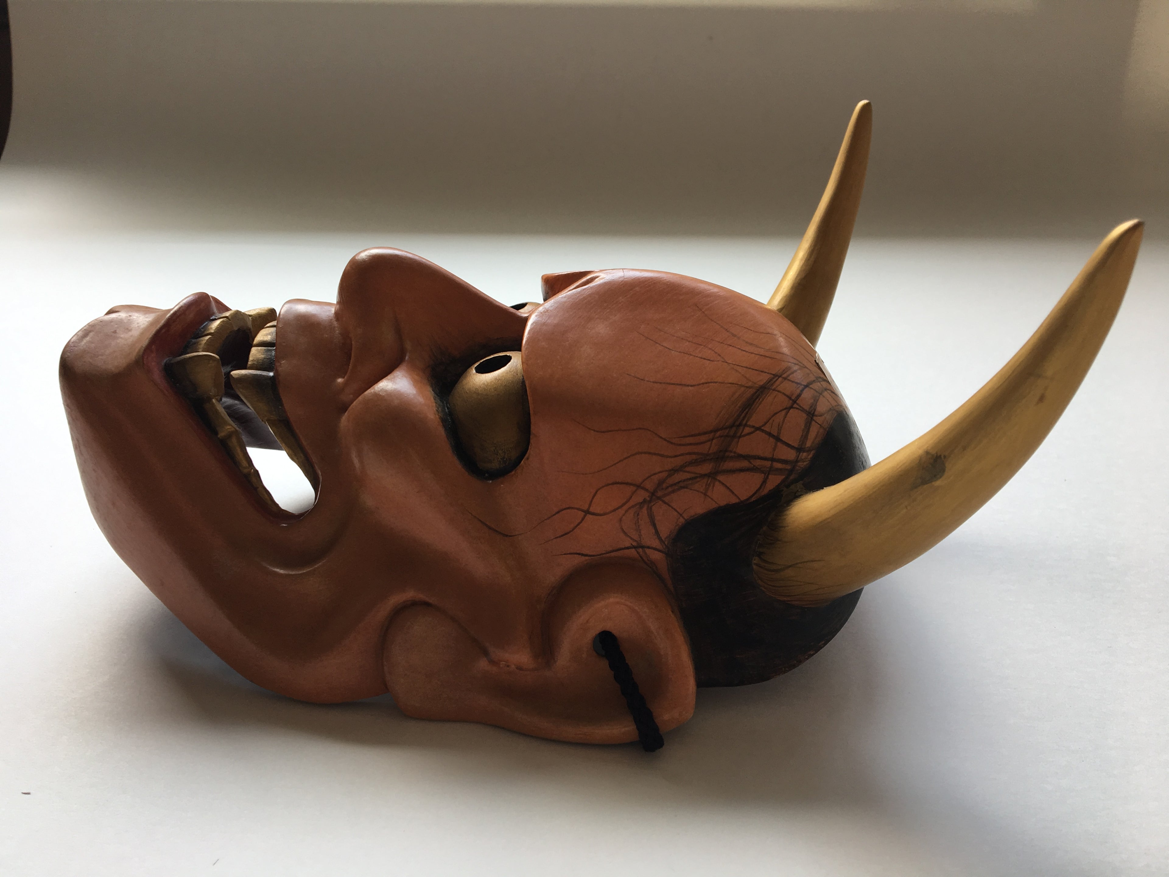 Hannya carved in wood with Paulownia Box.