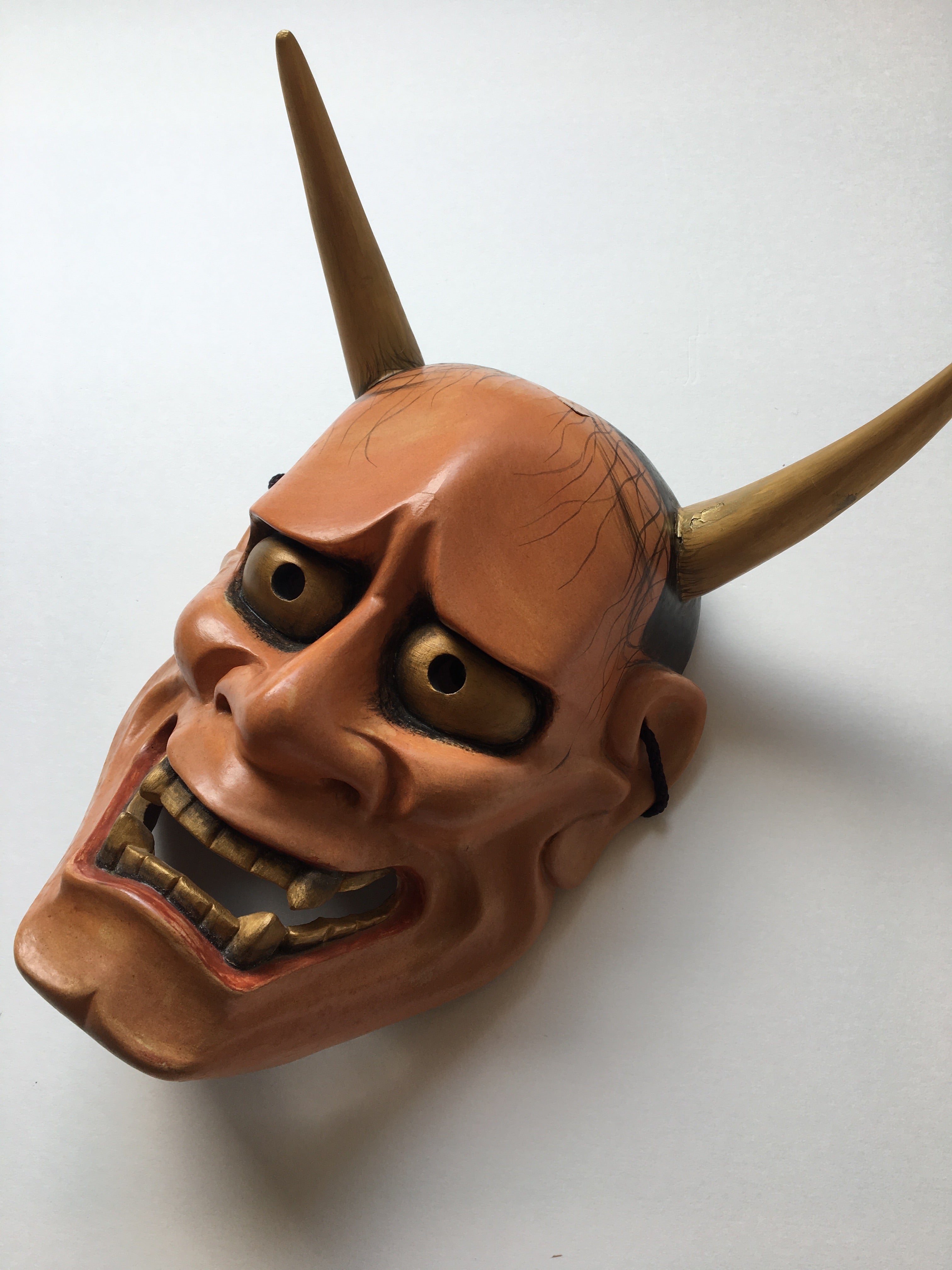 Hannya carved in wood with Paulownia Box.