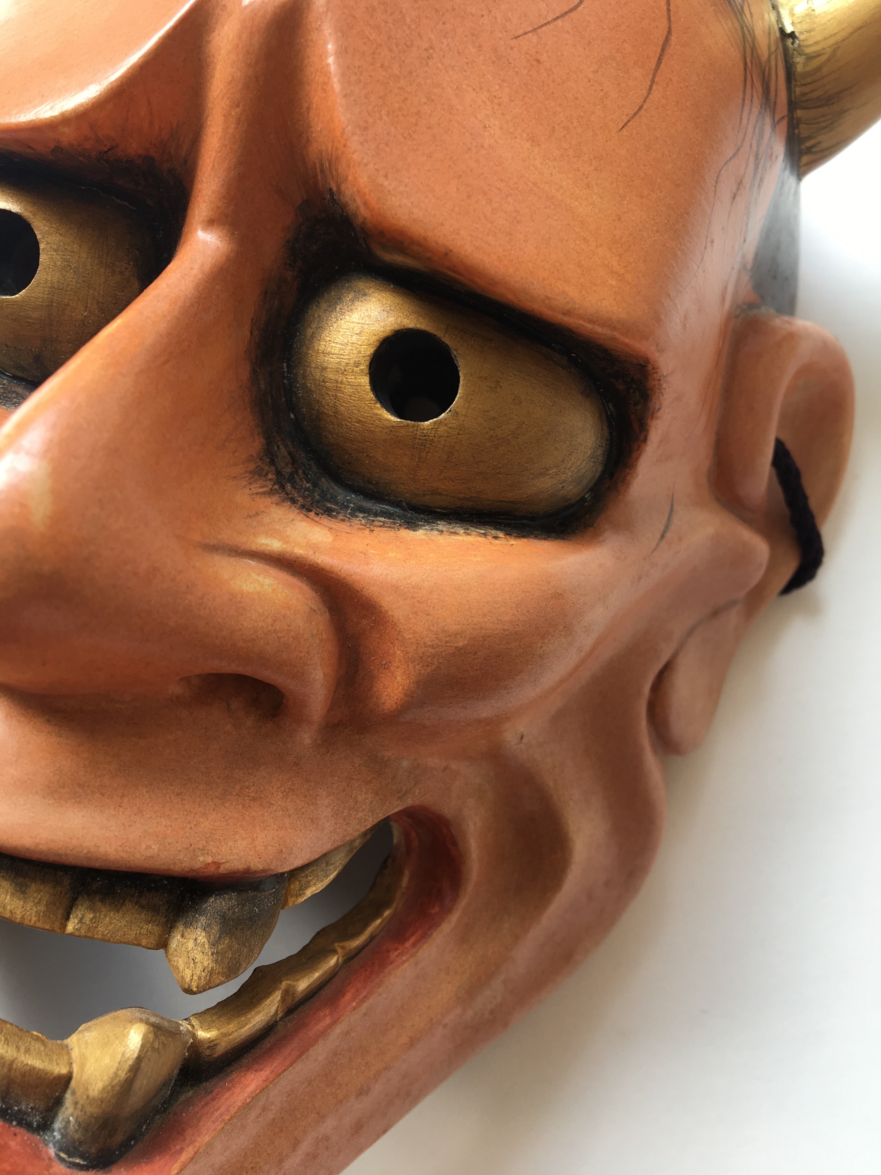 Hannya carved in wood with Paulownia Box.