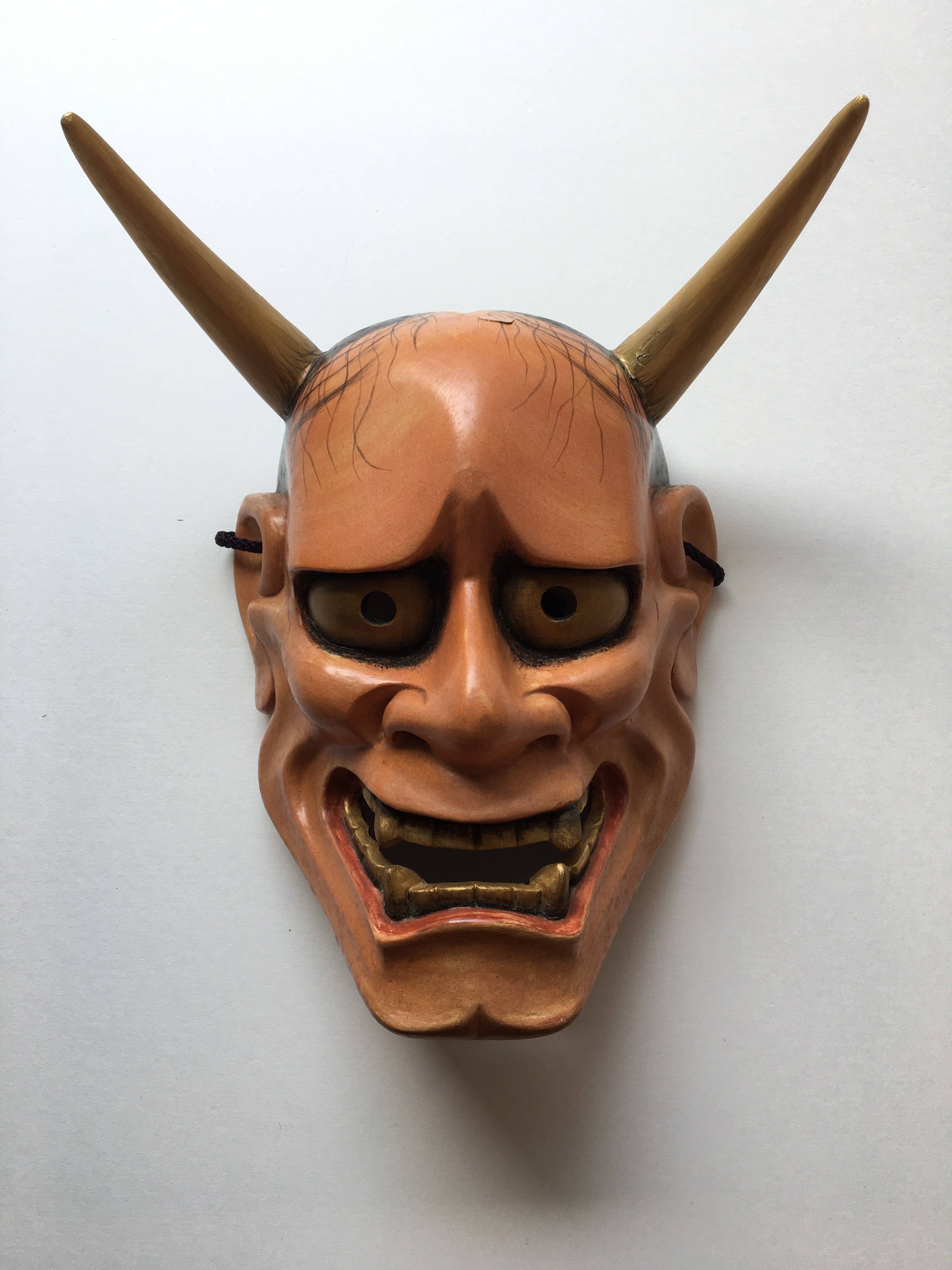Hannya carved in wood with Paulownia Box.