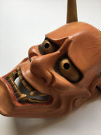 Hannya carved in wood with Paulownia Box.