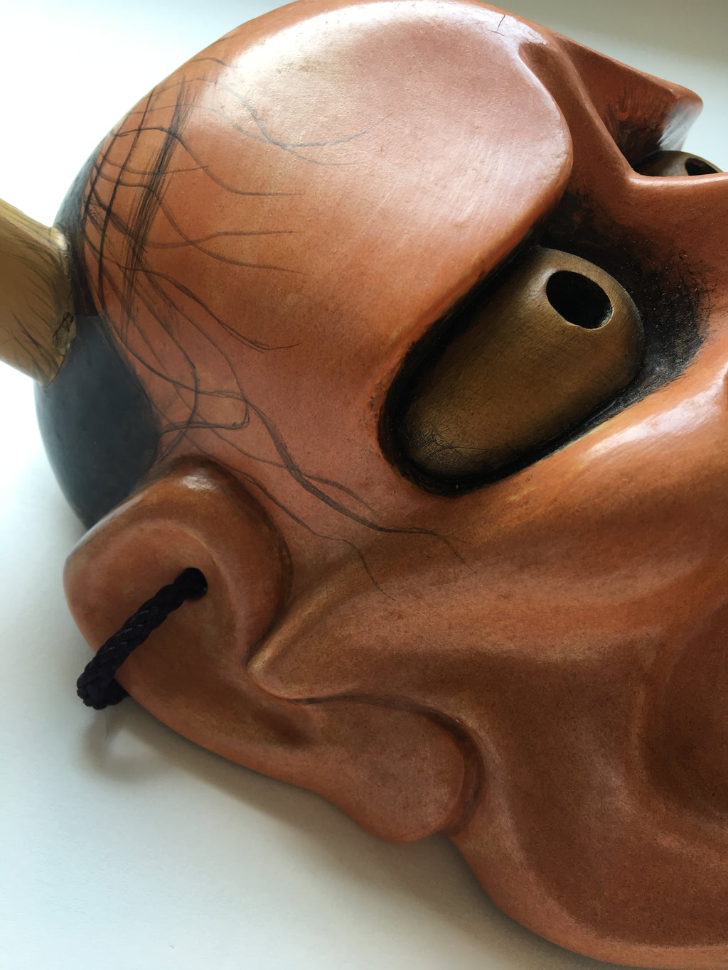 Hannya carved in wood with Paulownia Box.