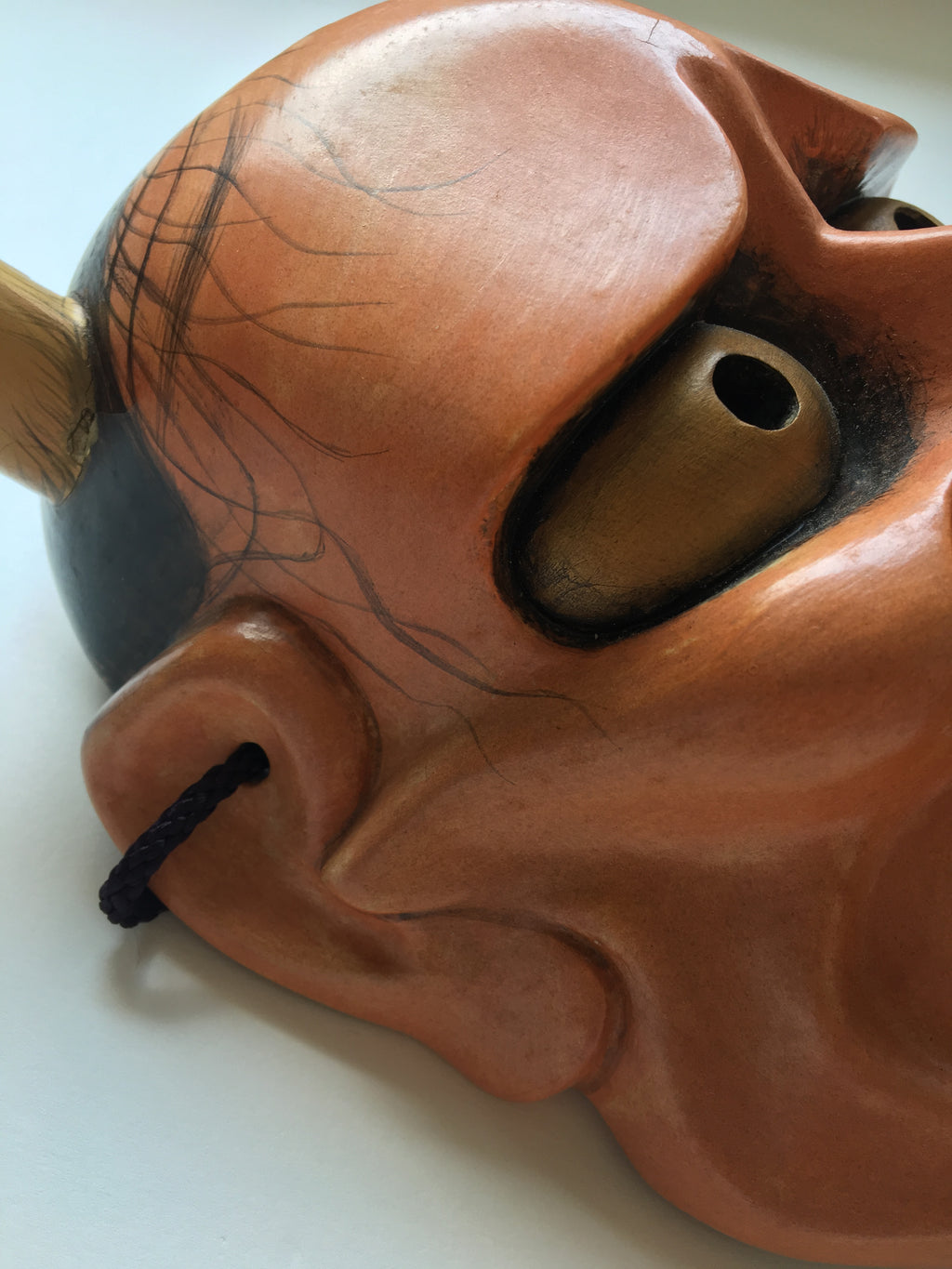 Hannya carved in wood with Paulownia Box.