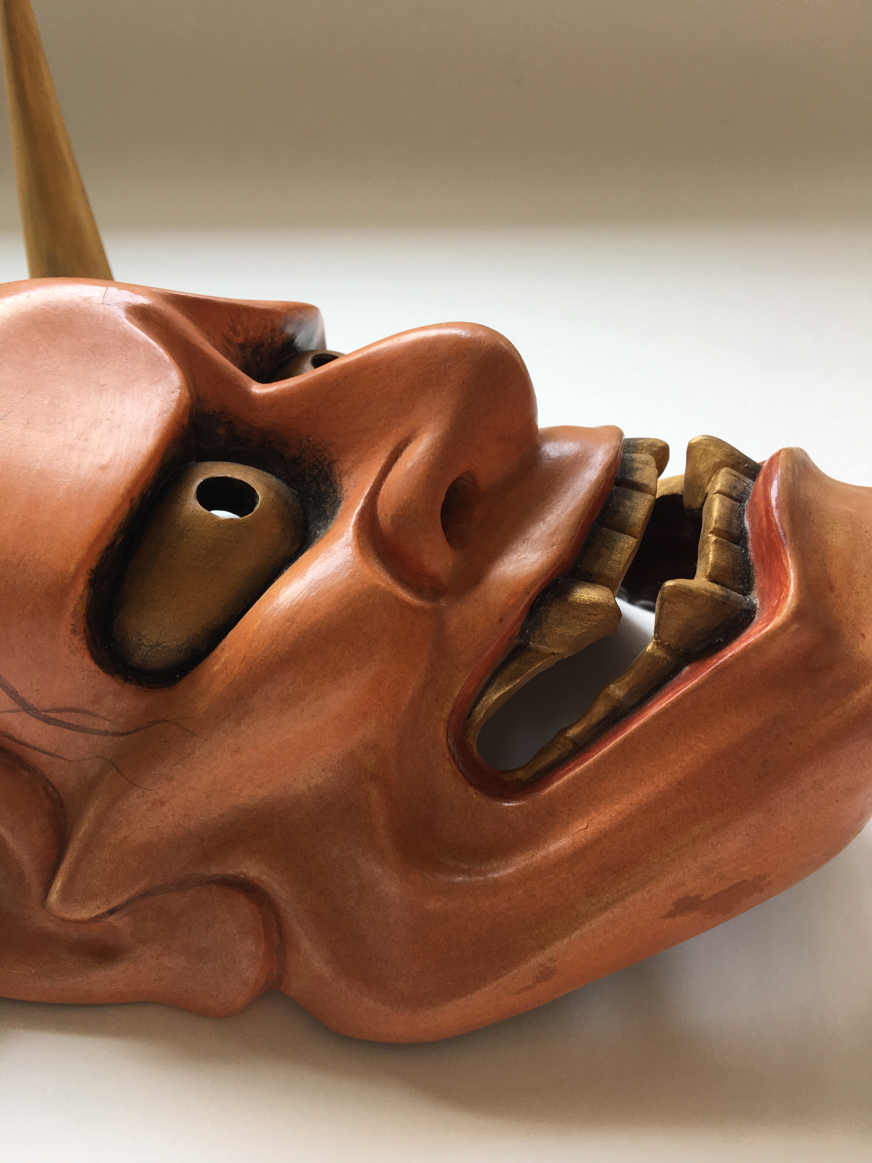 Hannya carved in wood with Paulownia Box.